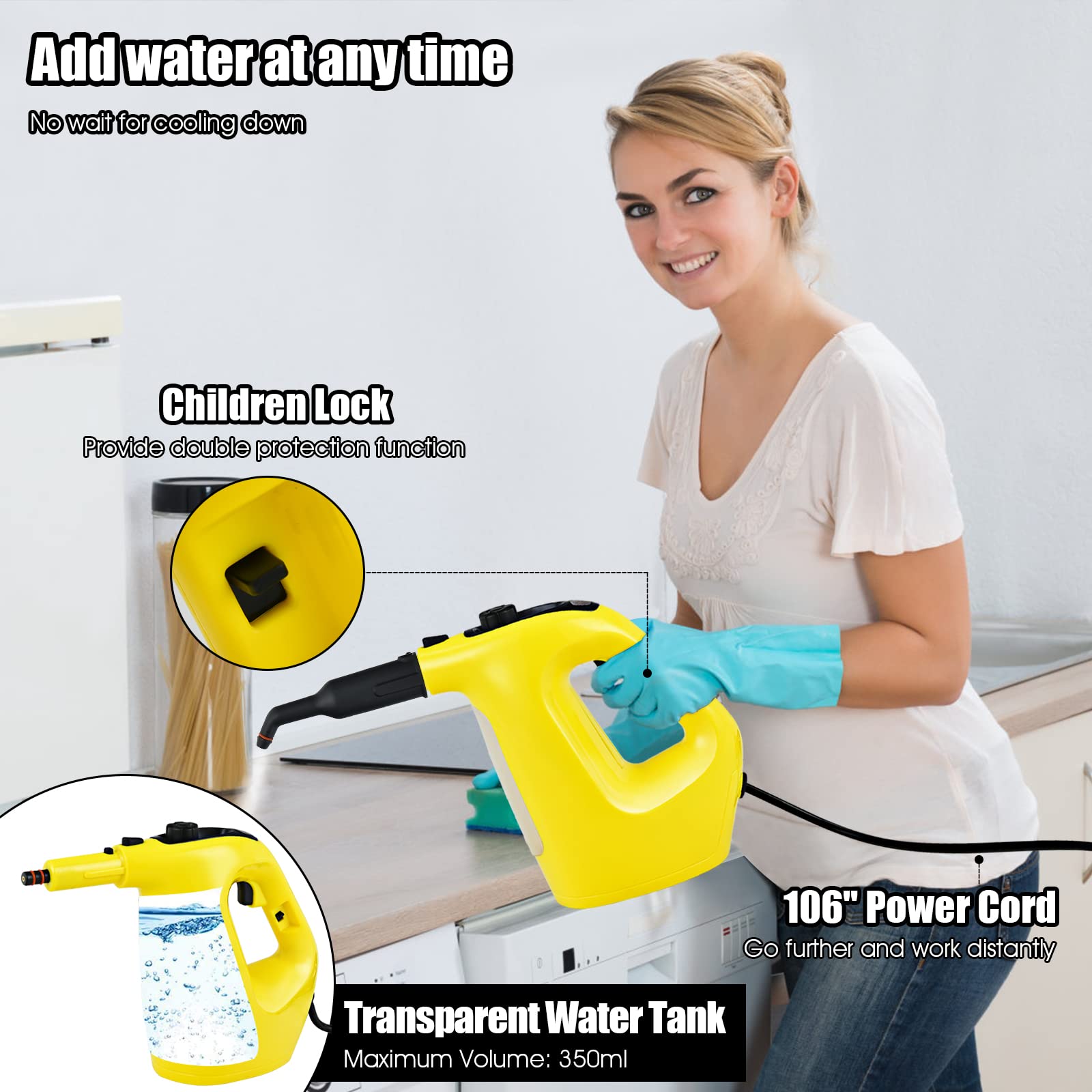 Handheld MultiPurpose Steam Cleaner with 17 Pieces