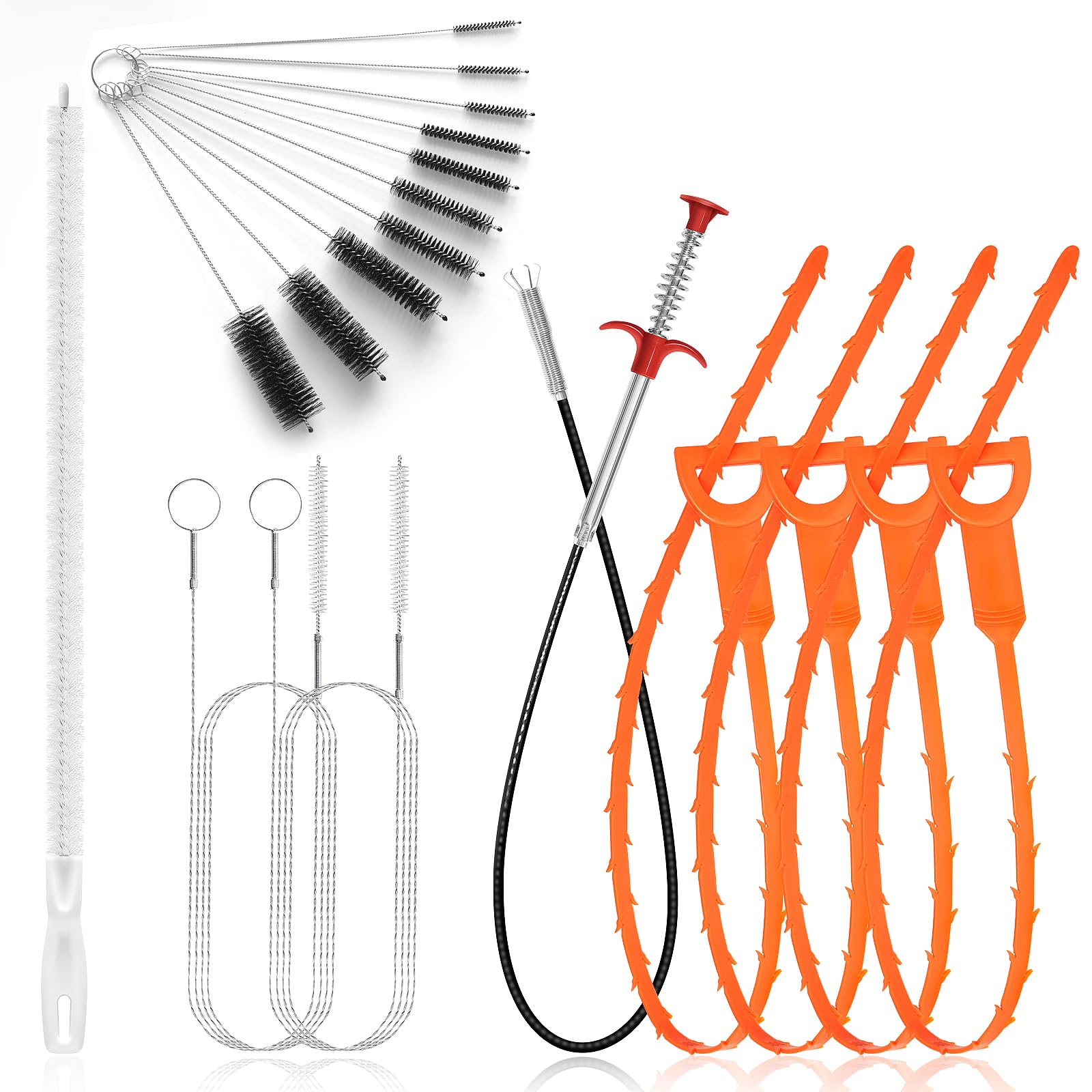 18PCS Drain Clog Remover Tool Set