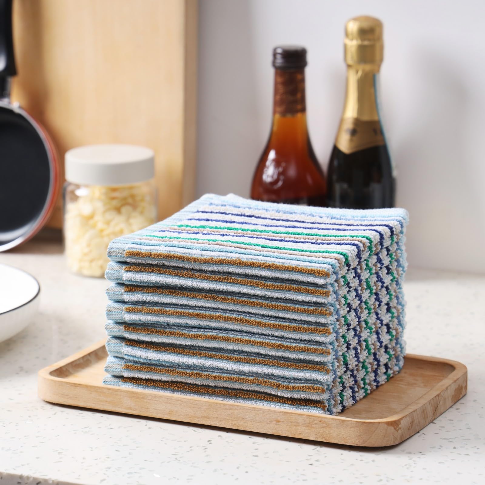Kitchen Rags Dish Cloths for Washing Wiping Cleaning Towels (8 Count)