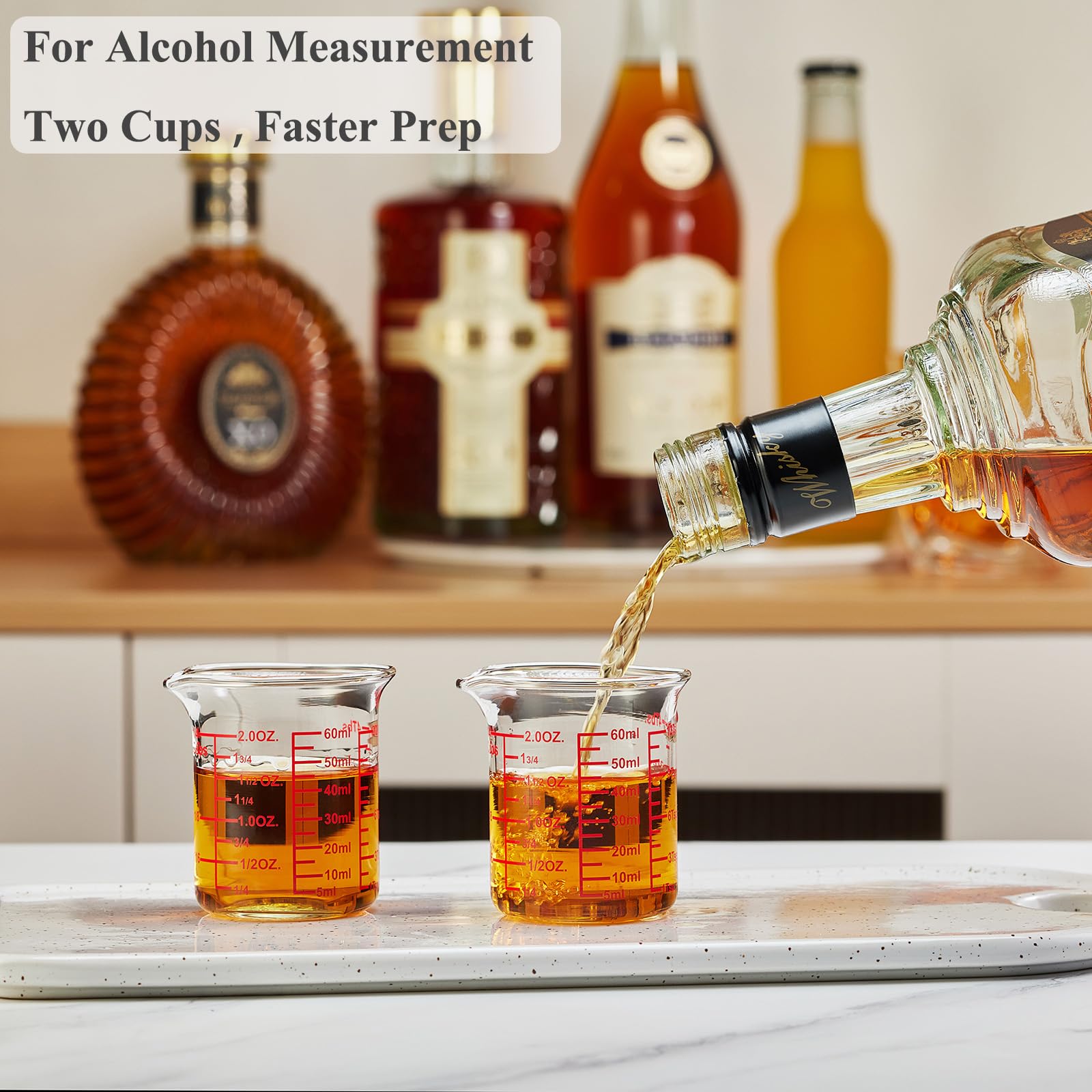 2 oz Glass Measuring Cups with V (2 Count)