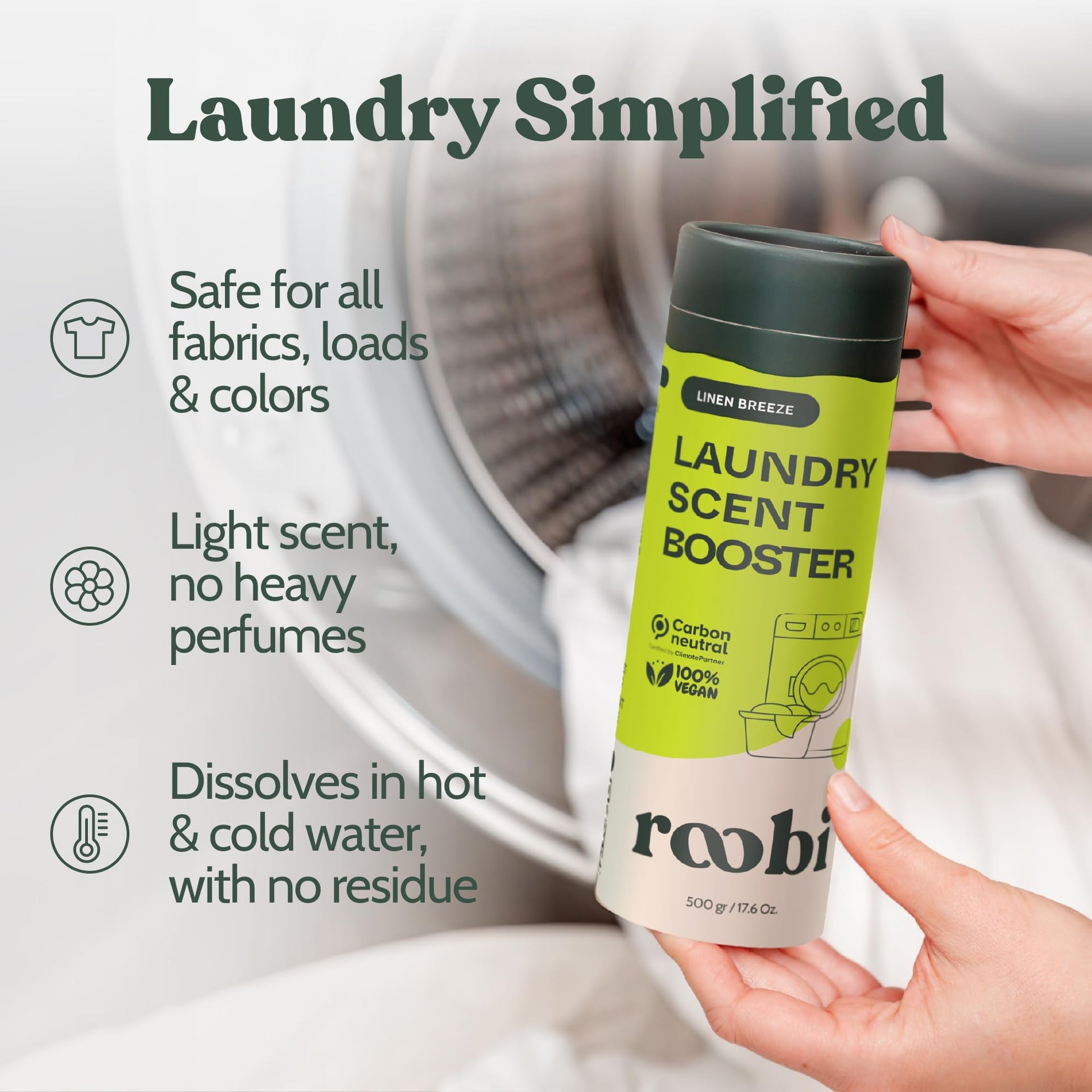 Sustainable Laundry Scent Booster Beads. Linen Breeze Fragrance (17.6 Ounce)