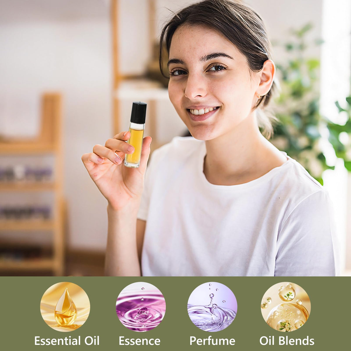 10ml Clear Glass Roller Rottles for Essential Oils (54 Count)