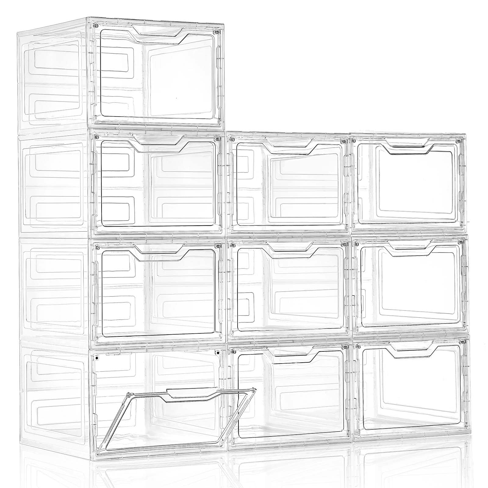 10 Pack Clear Storage Bins with Lids (10 Count)