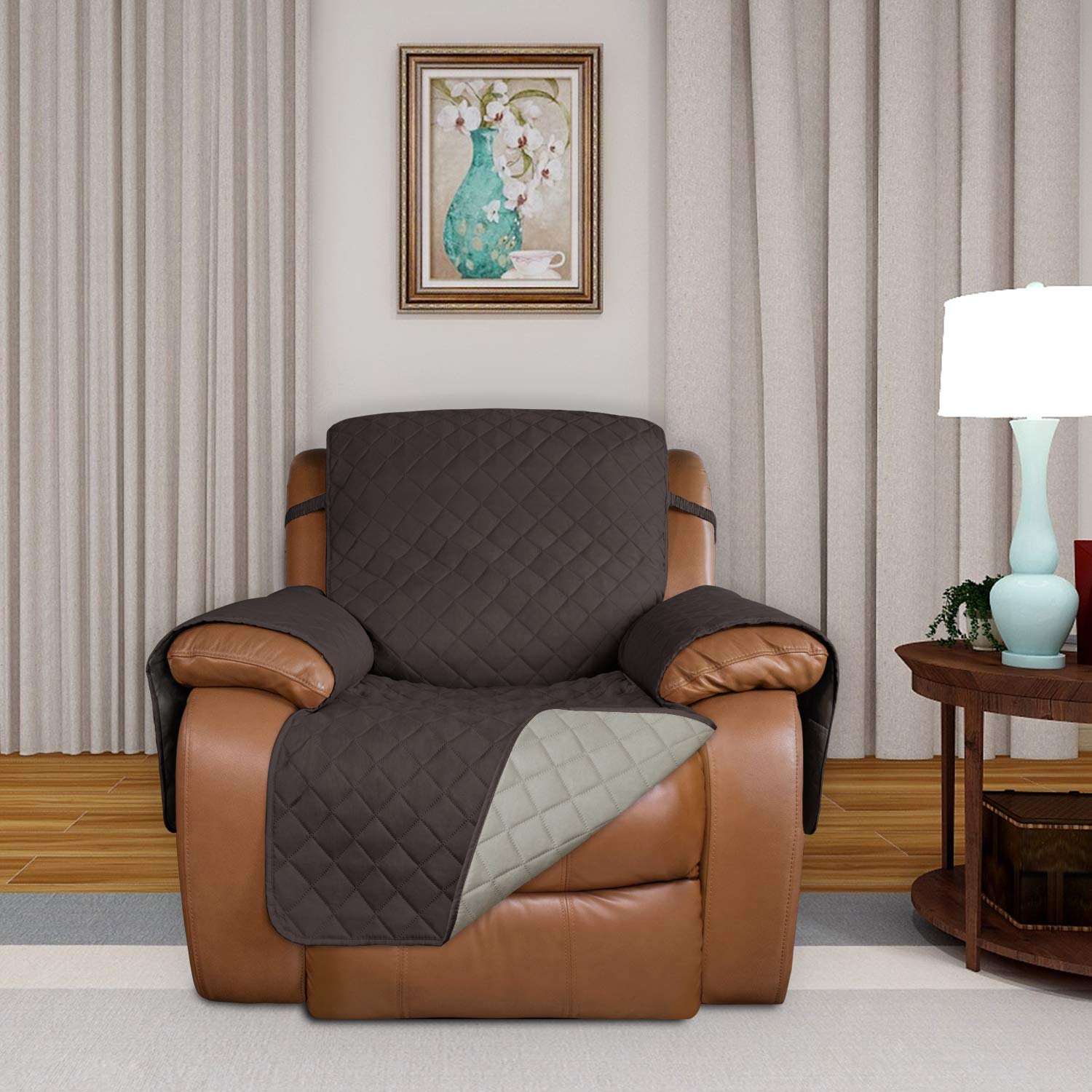 Reversible Quilted Oversized Recliner Sofa Cover