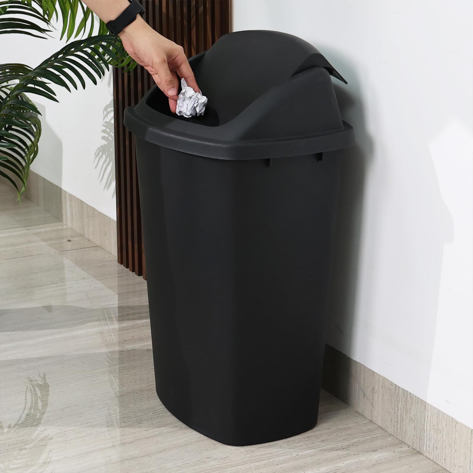 13 Gallon Trash Can with Swing Lid (4 Count)