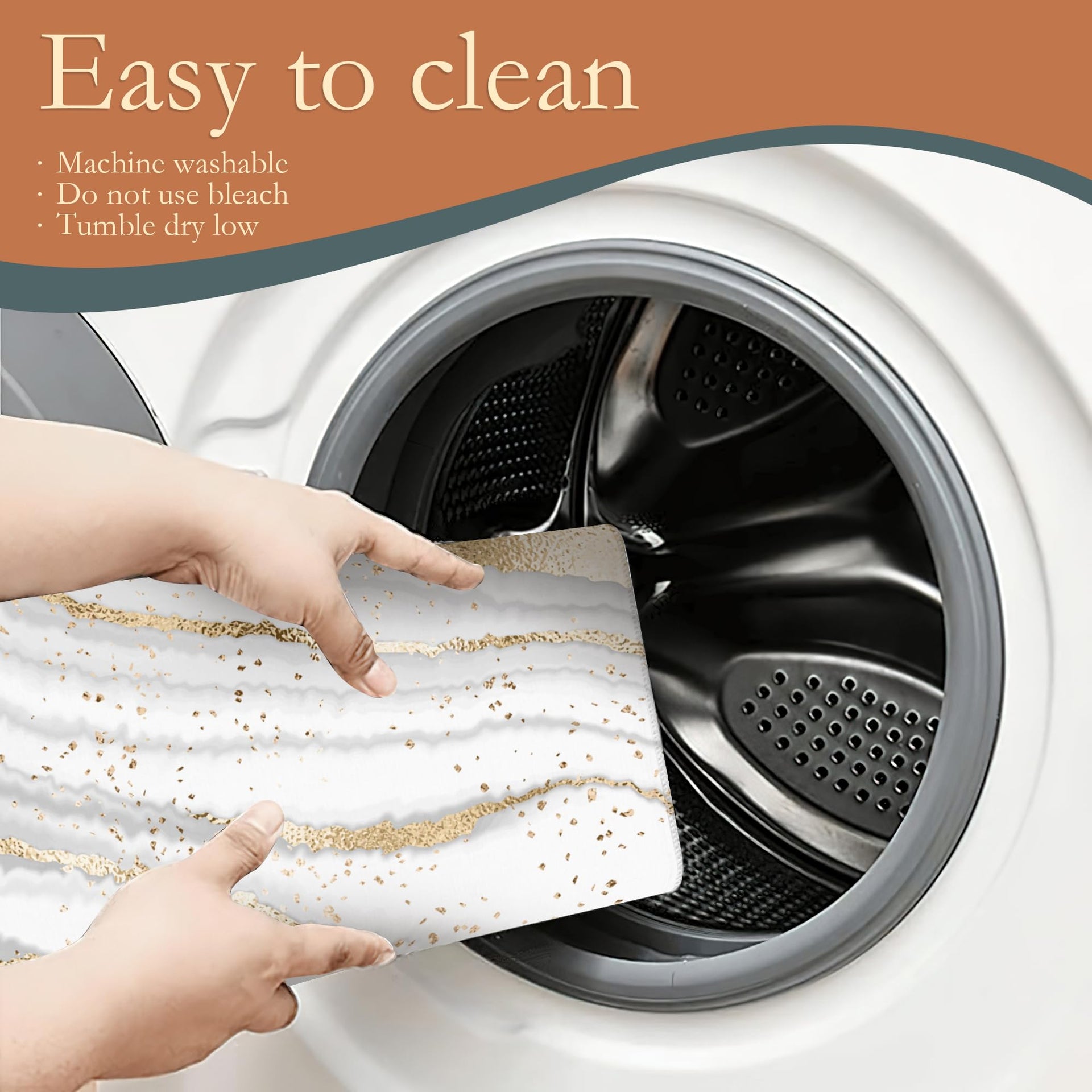 White Gold Marble Dish Drying Mats 18x24 Inch