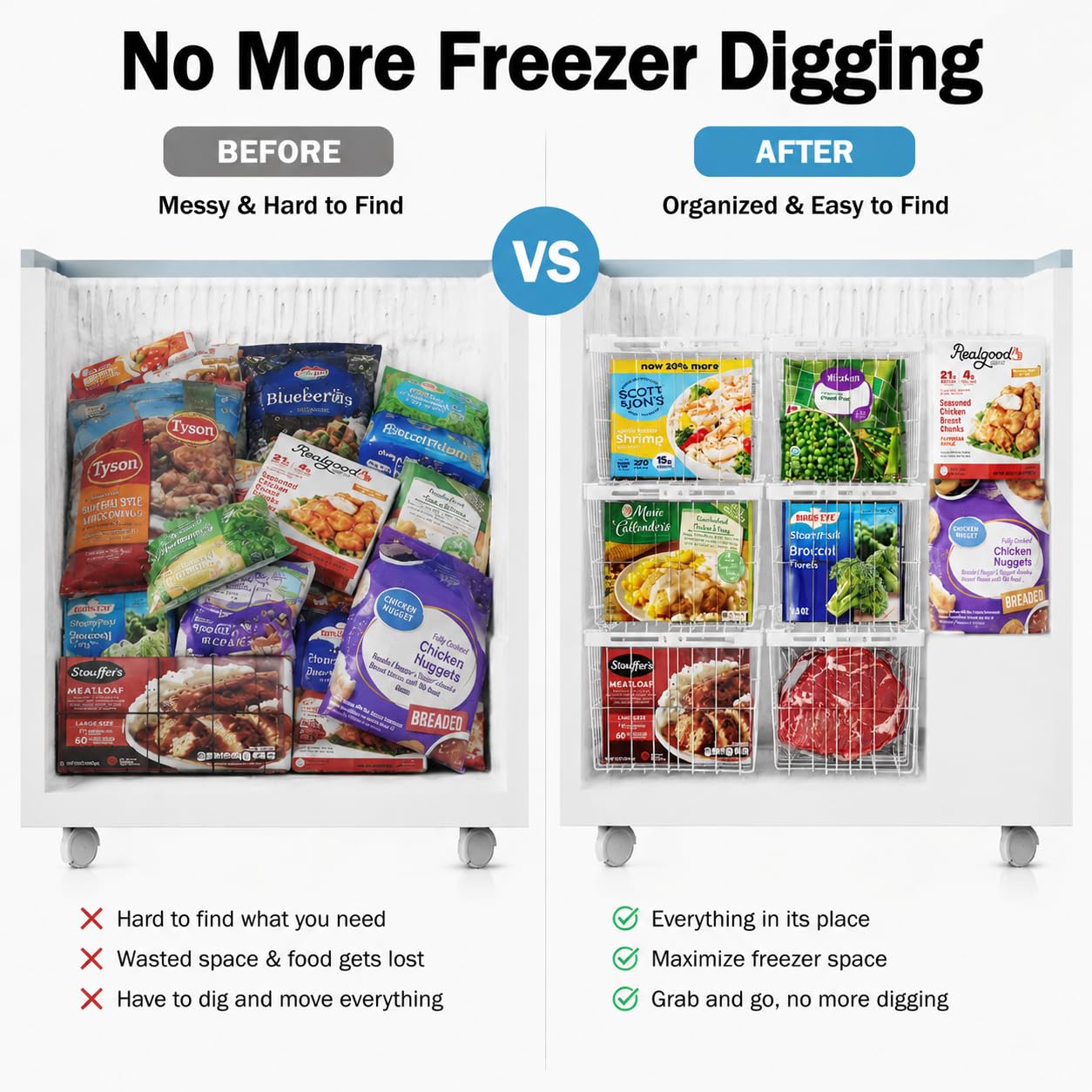 Freezer Organizer Bins (6 Count)