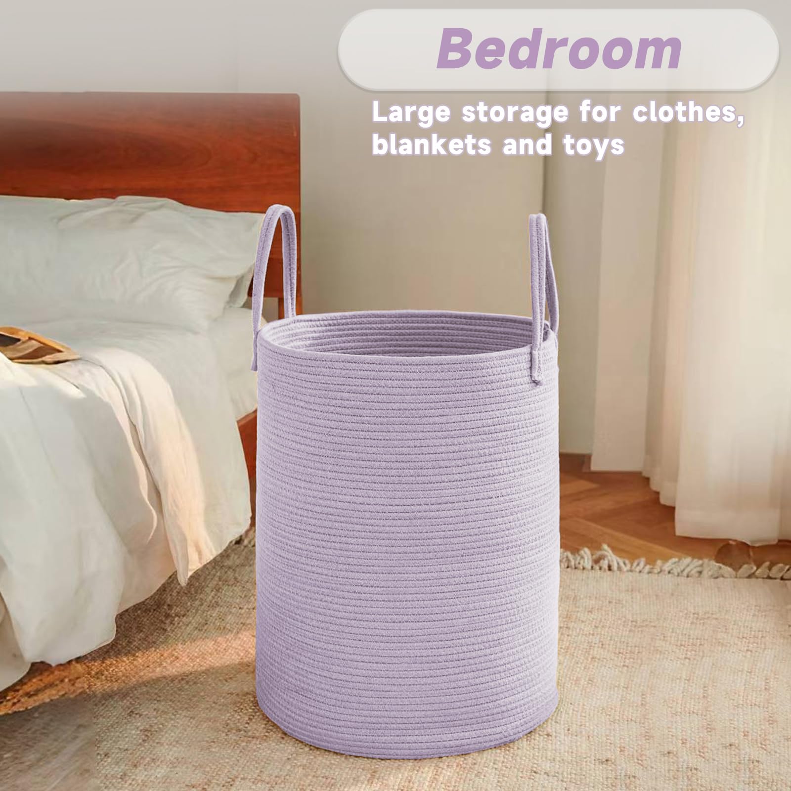 80L Cotton Rope Laundry Basket Hamper