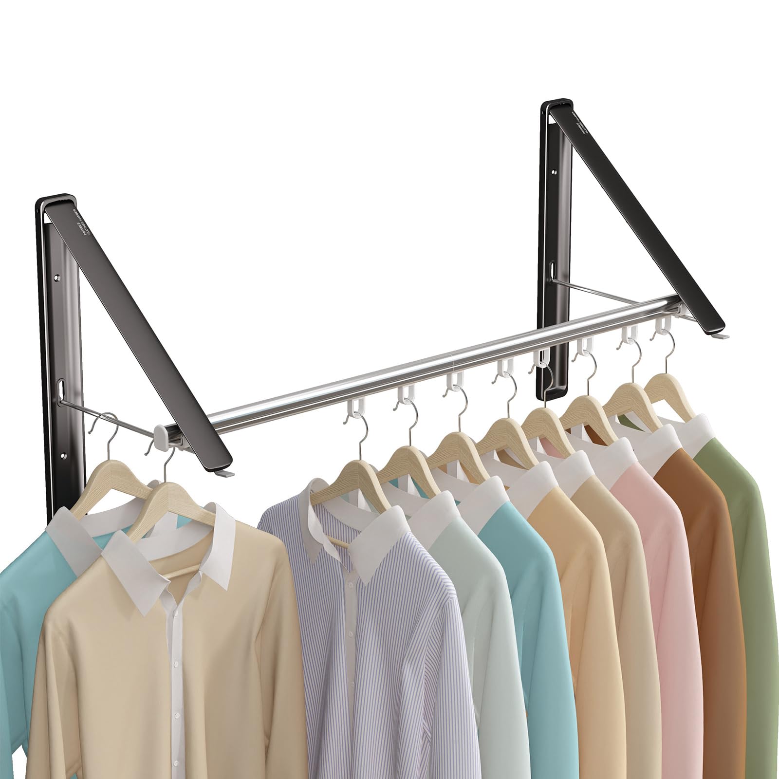 Folding Clothes Hanger Rack Wall mounted for Laundry Clothes Drying Rack