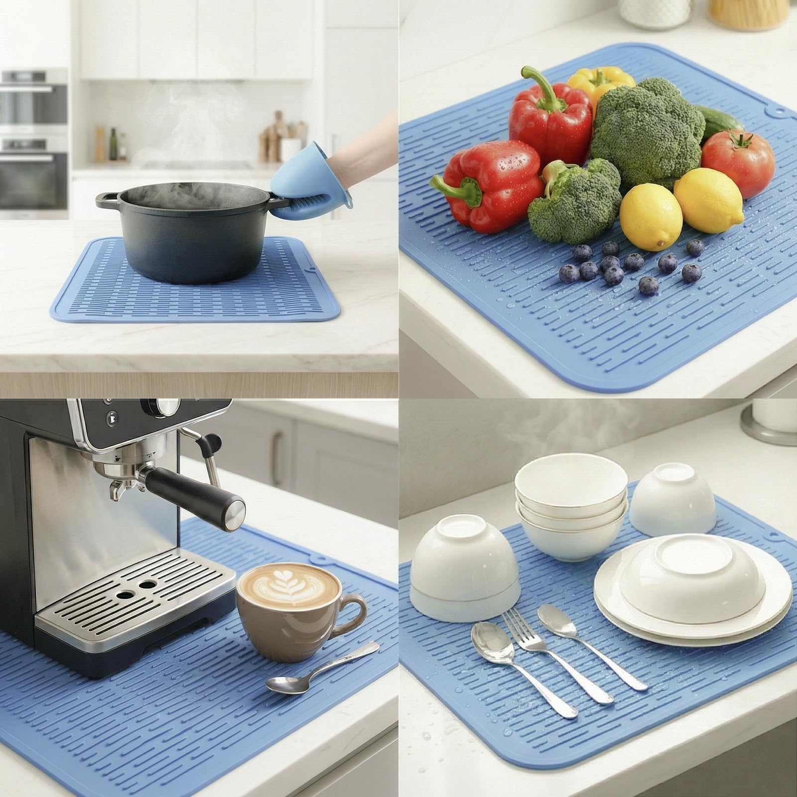 Silicone Dish Drying Mat for Multiple Usage