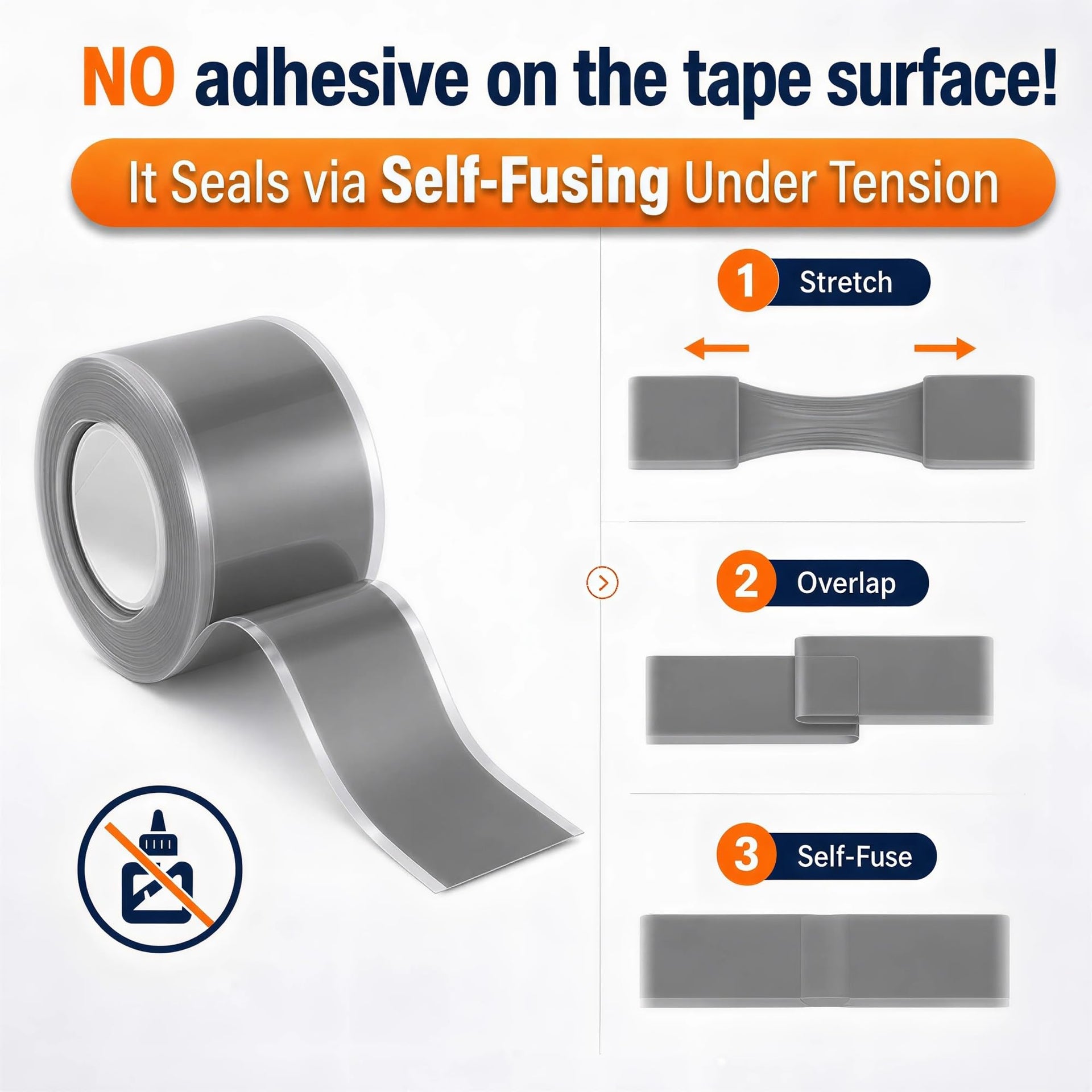 Self Fusing Silicone Tape Waterproof Rescue Tape 2 Rolls 1 Inch x 10 Feet (2 Count)