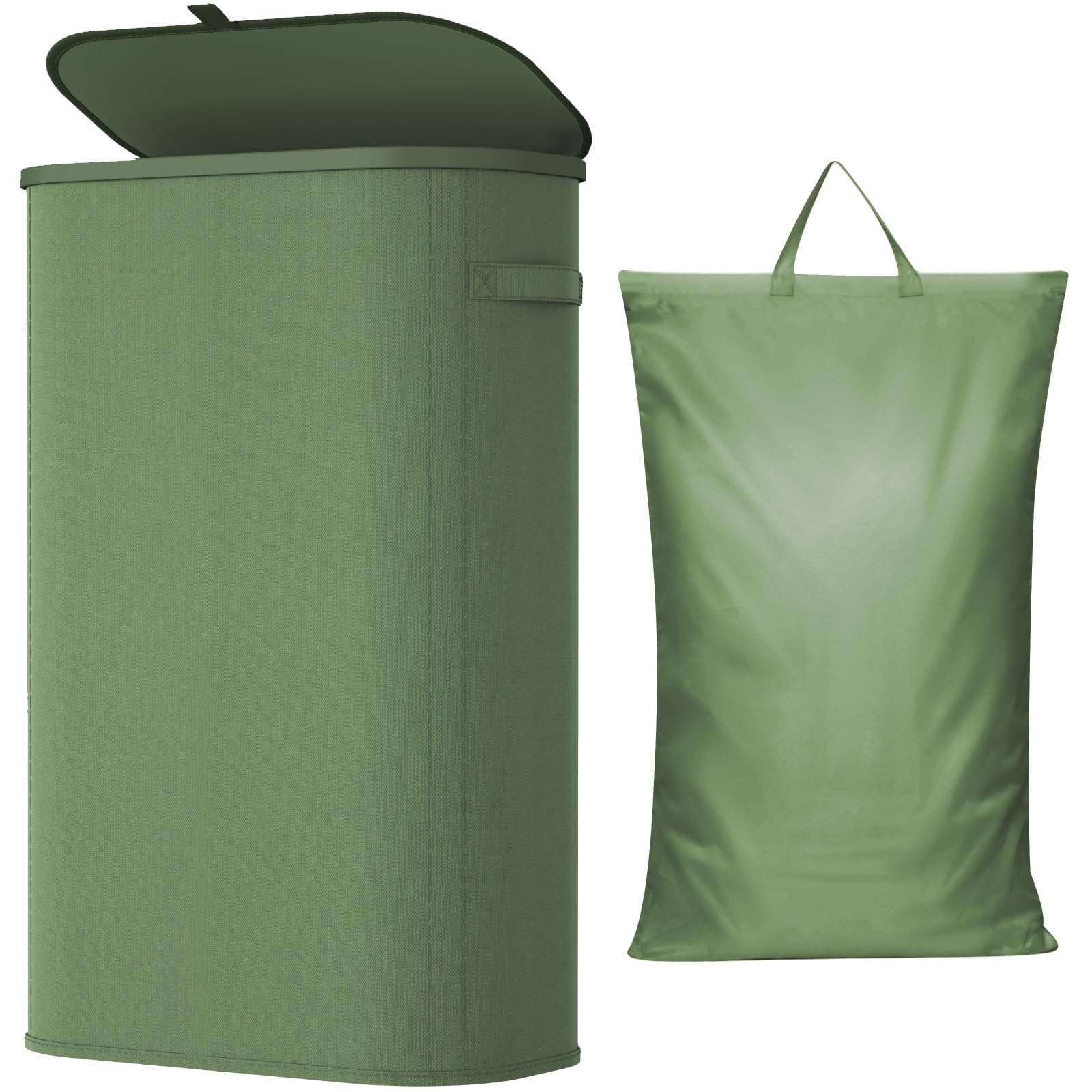 Slim Laundry Basket with Lid and Removable Bag
