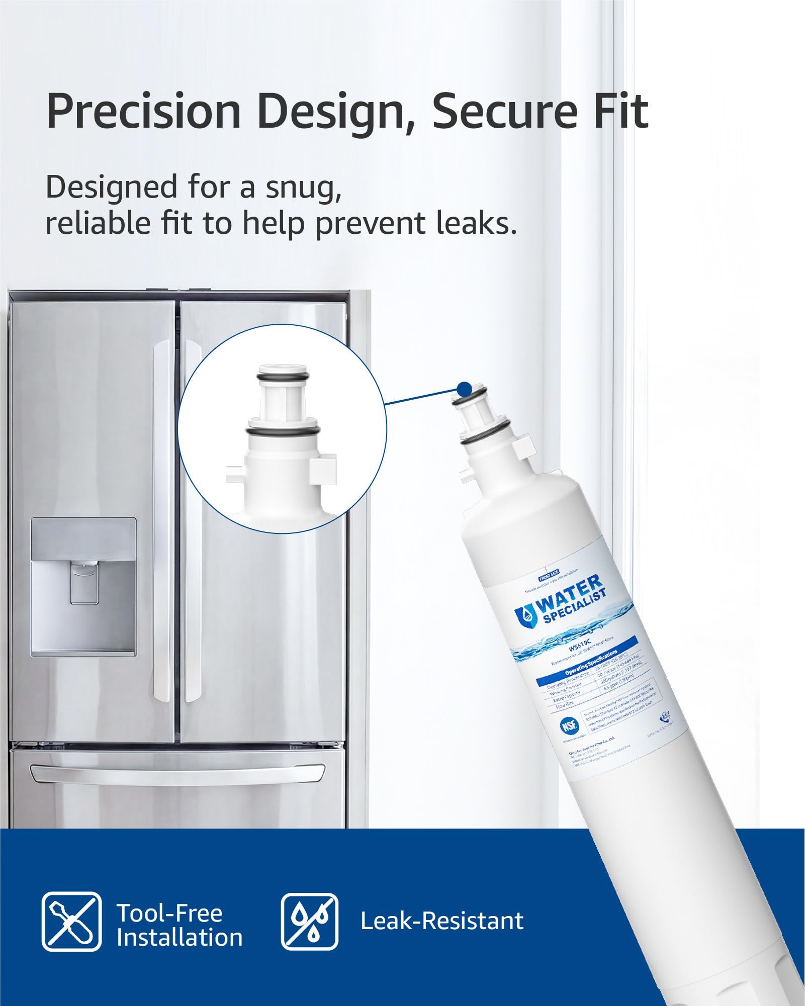 WS619C Refrigerator Water Filter Replacement for GE® RPWFE®