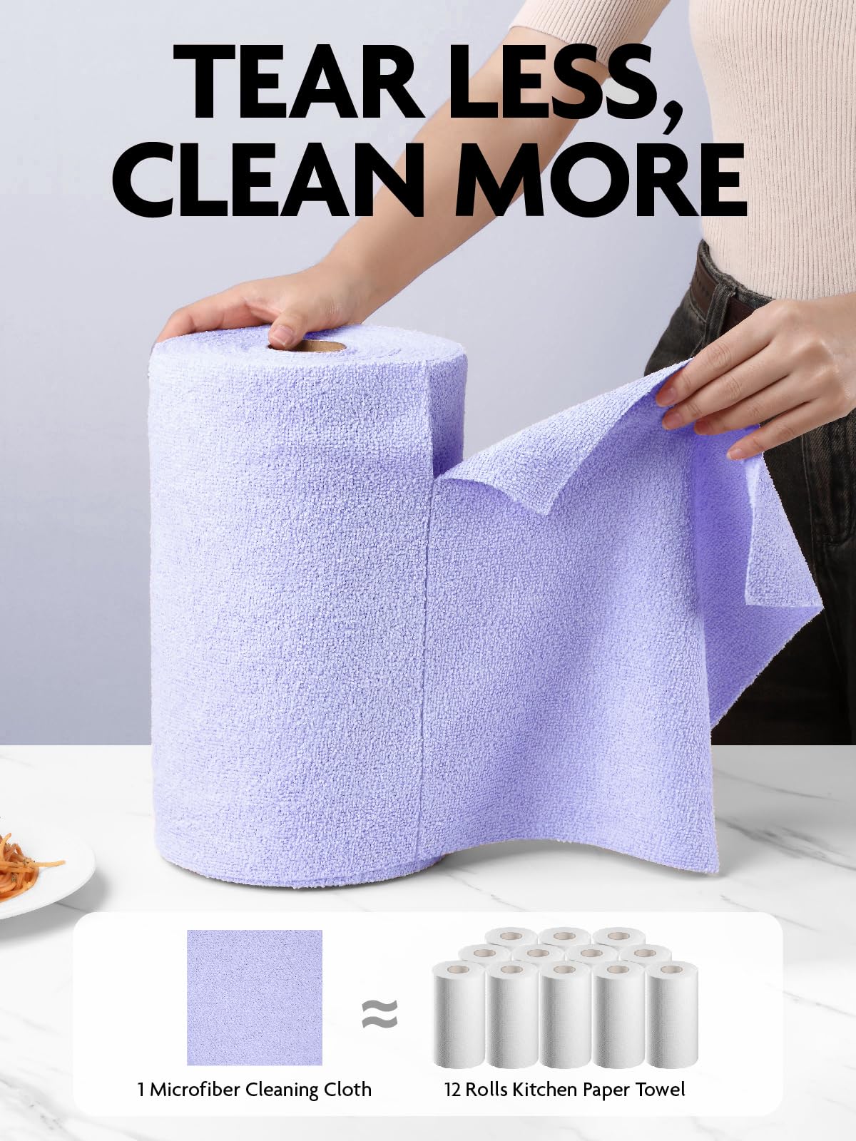 Microfiber Cleaning Cloth Roll (75 Count)