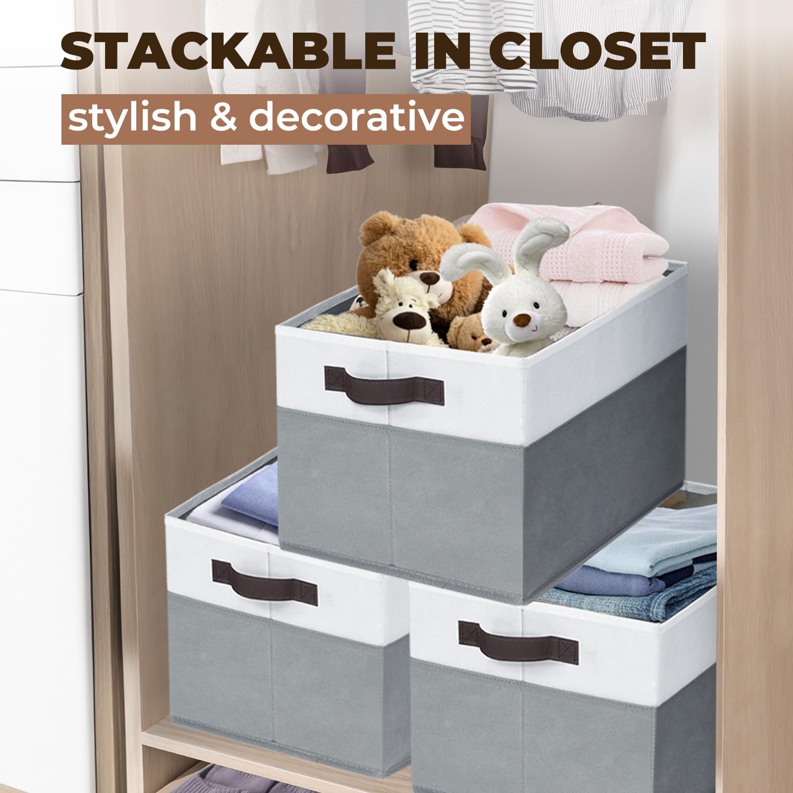 6 Pack Clothes Bins for Organization (6 Count)