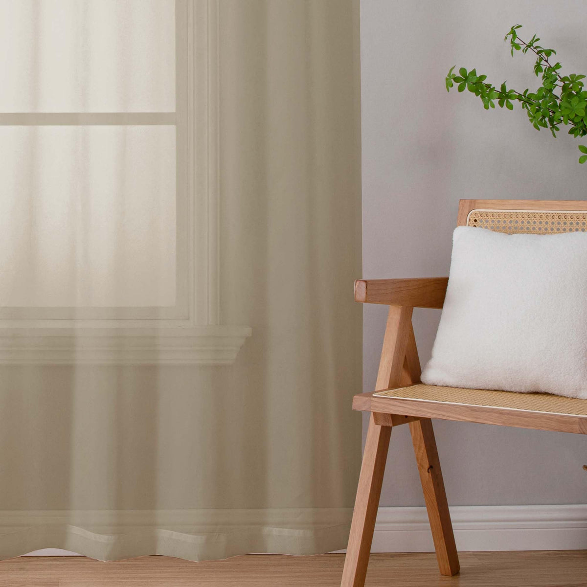 Taupe Sheer Curtains 78 Inches Long 2 Panels Set for Living Room (2 Count)