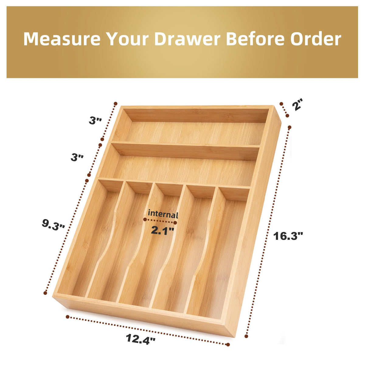 Silverware Organizer Bamboo Kitchen Drawer Organizer Utensil Organizer Silverware Holder Cutlery Organizer in drawer Flatware Organizer Tray