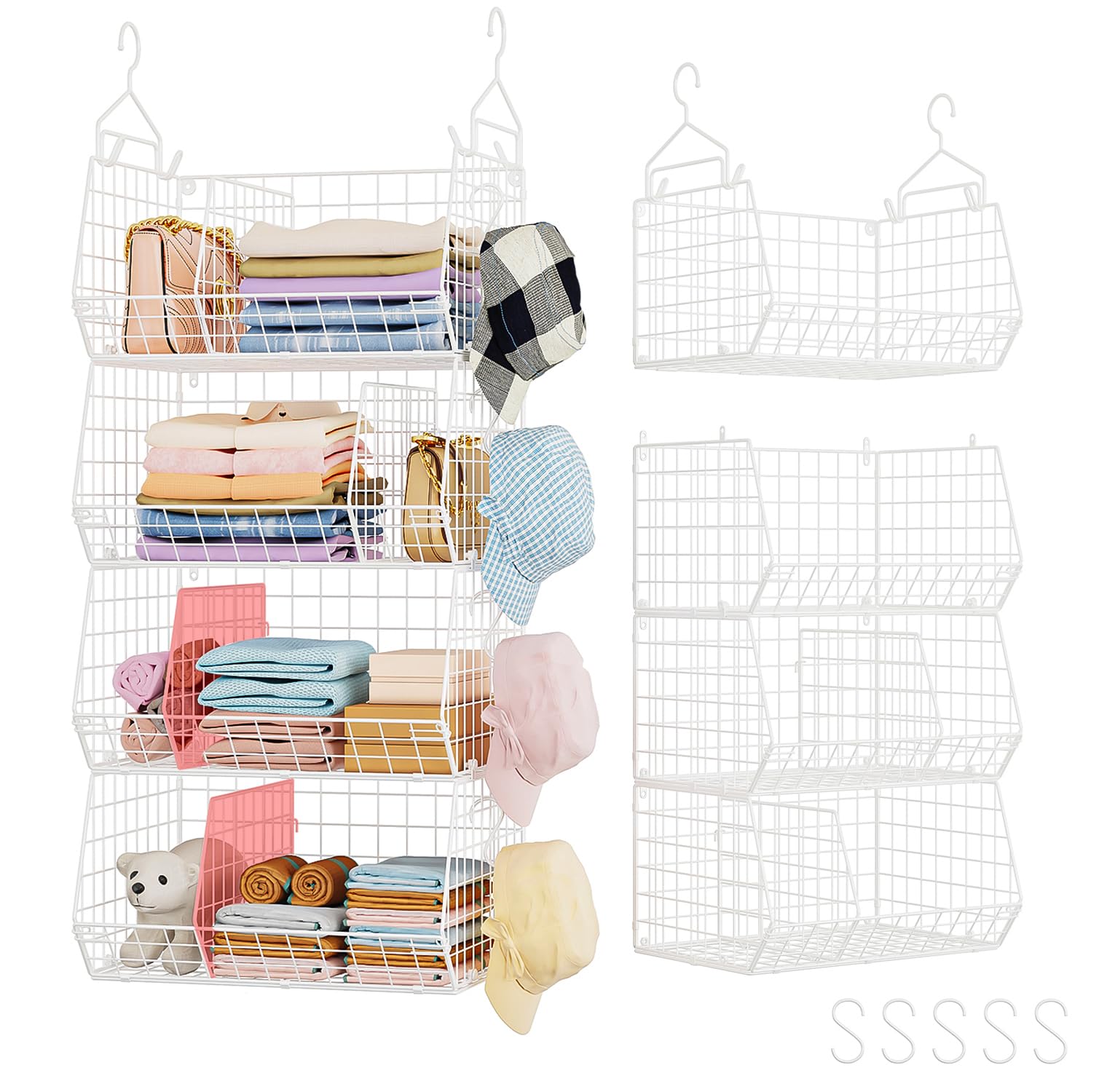 4 Tier Extra Large Hanging Closet Organizer (4 Count)
