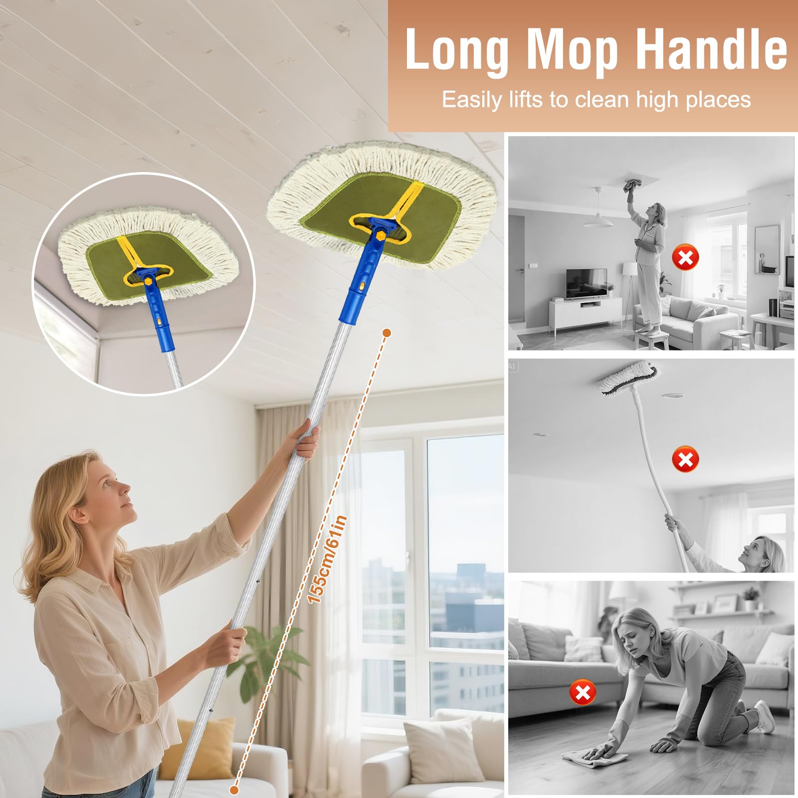 Commercial Dust Mop for Floors Cleaning Heavy Duty - ModHome Supplies