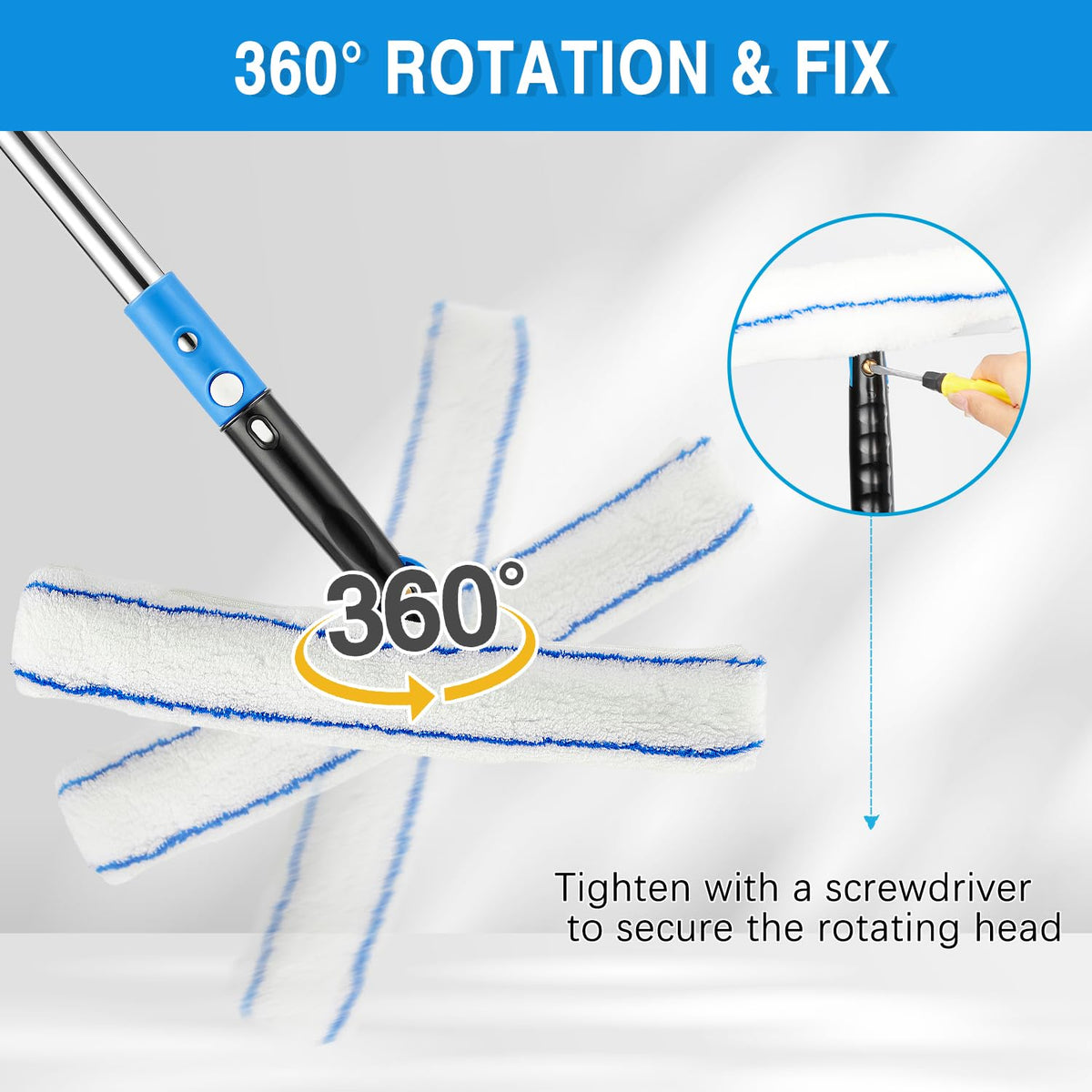 360° Rotating Window Squeegee Cleaner Kit with Extension Pole - ModHome Supplies