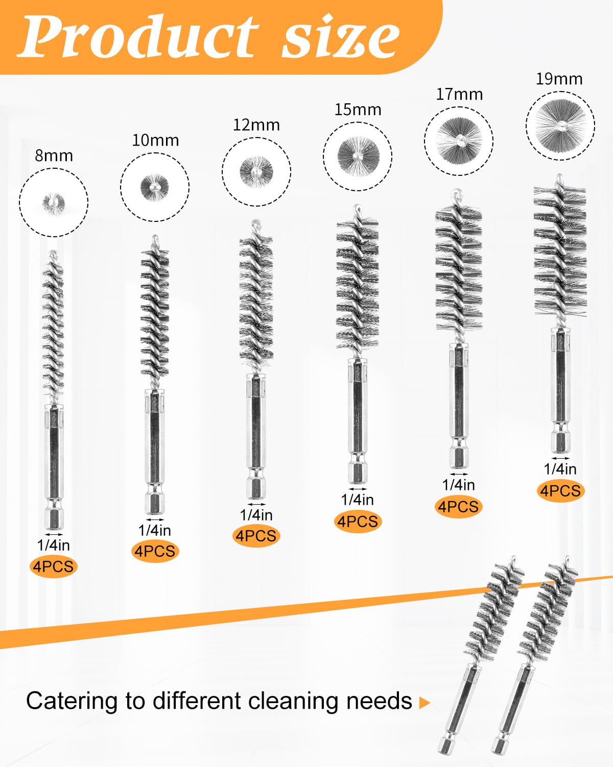 24 pcs Bore Brush for Drill with 1 (24 Count)