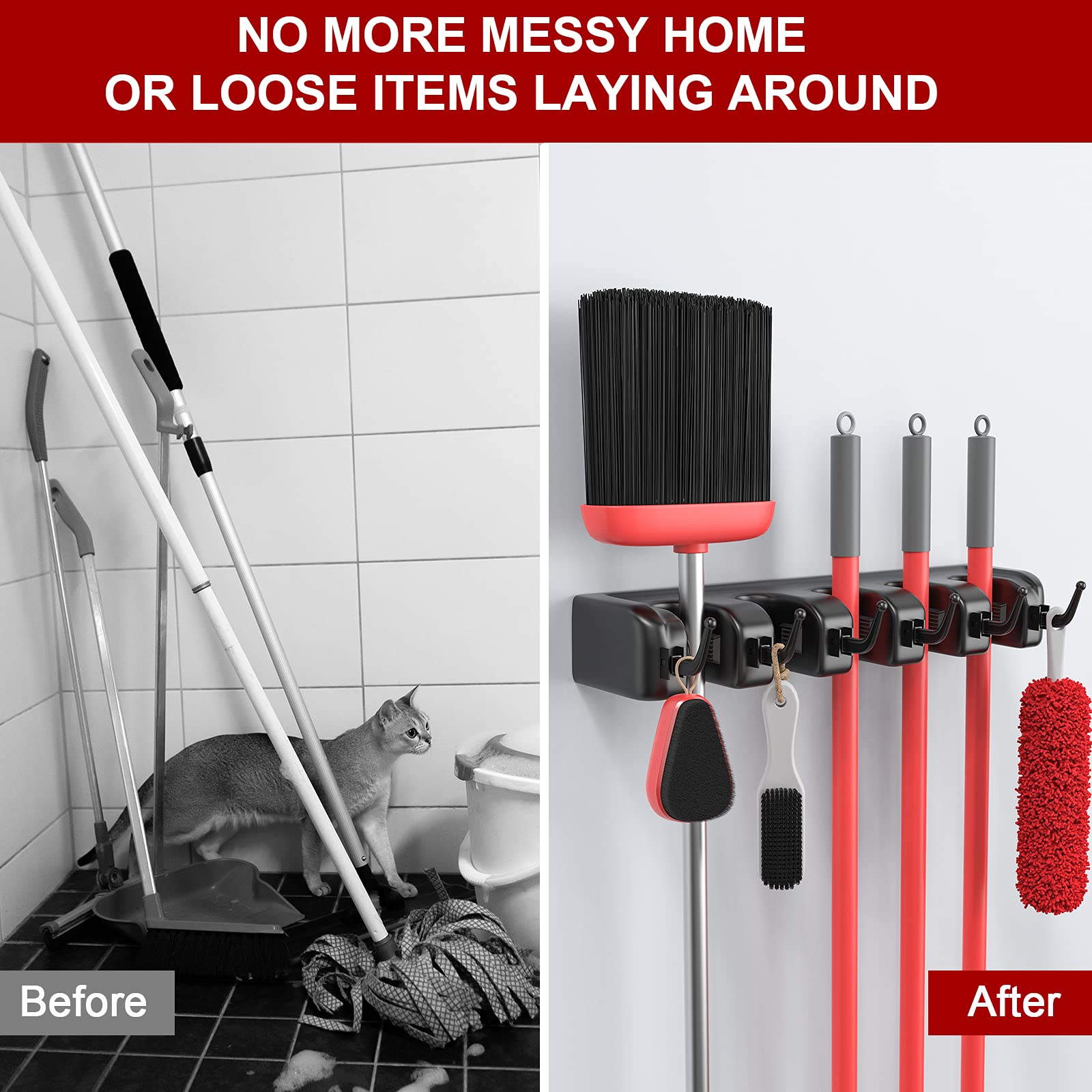 Broom Holder Wall Mount