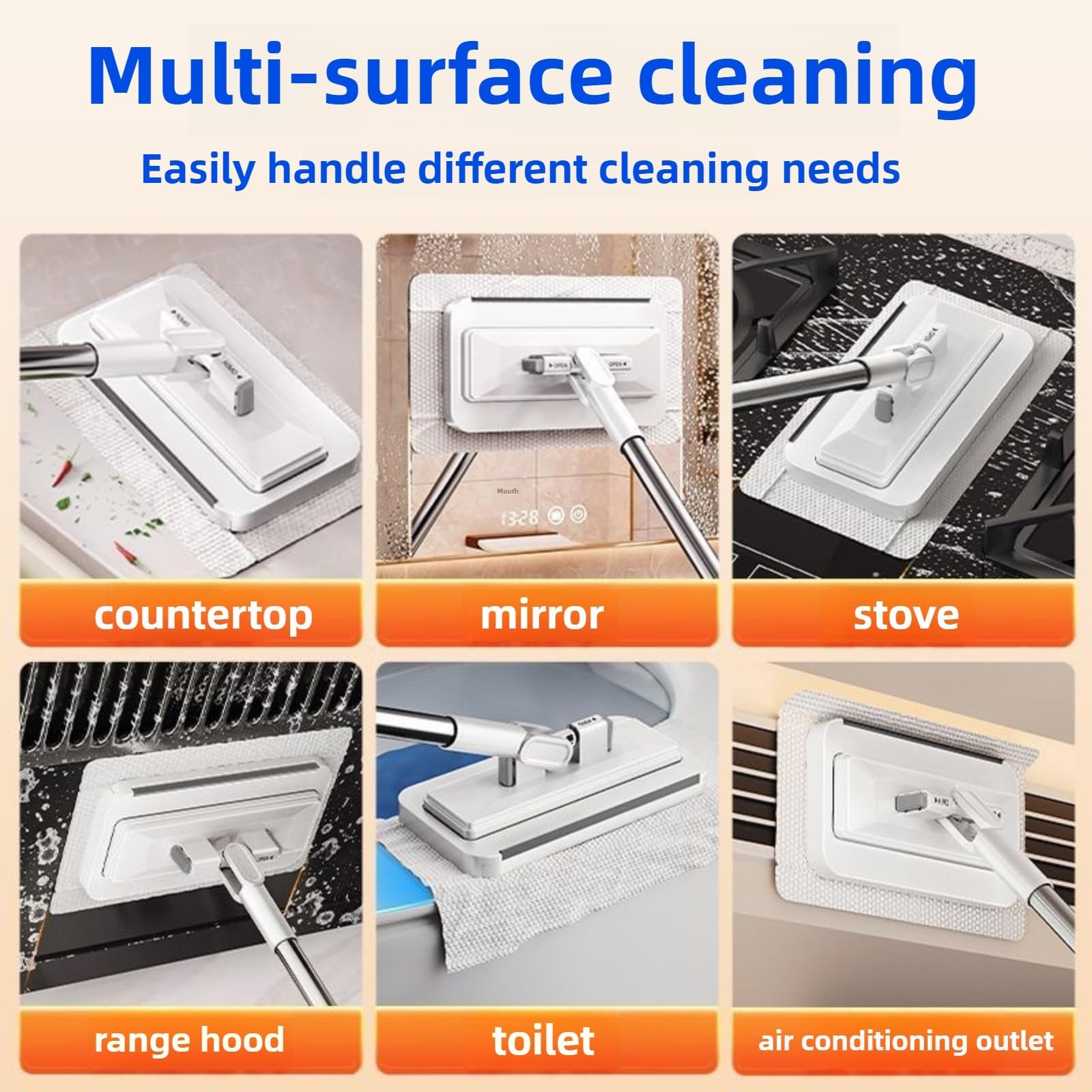 Press Grip Mini Mop with a Mini Foldable Desktop Mop