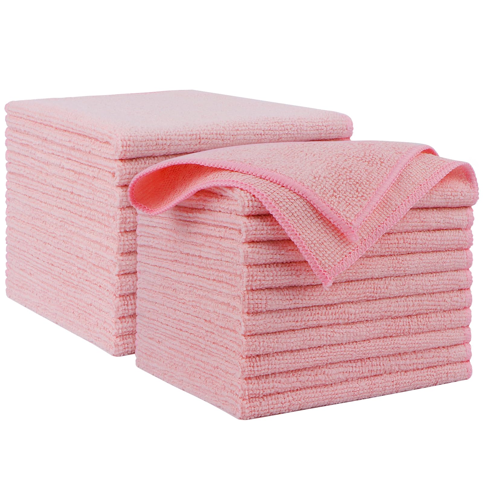 Microfiber Cleaning Cloth Pink 20PK (20 Count)