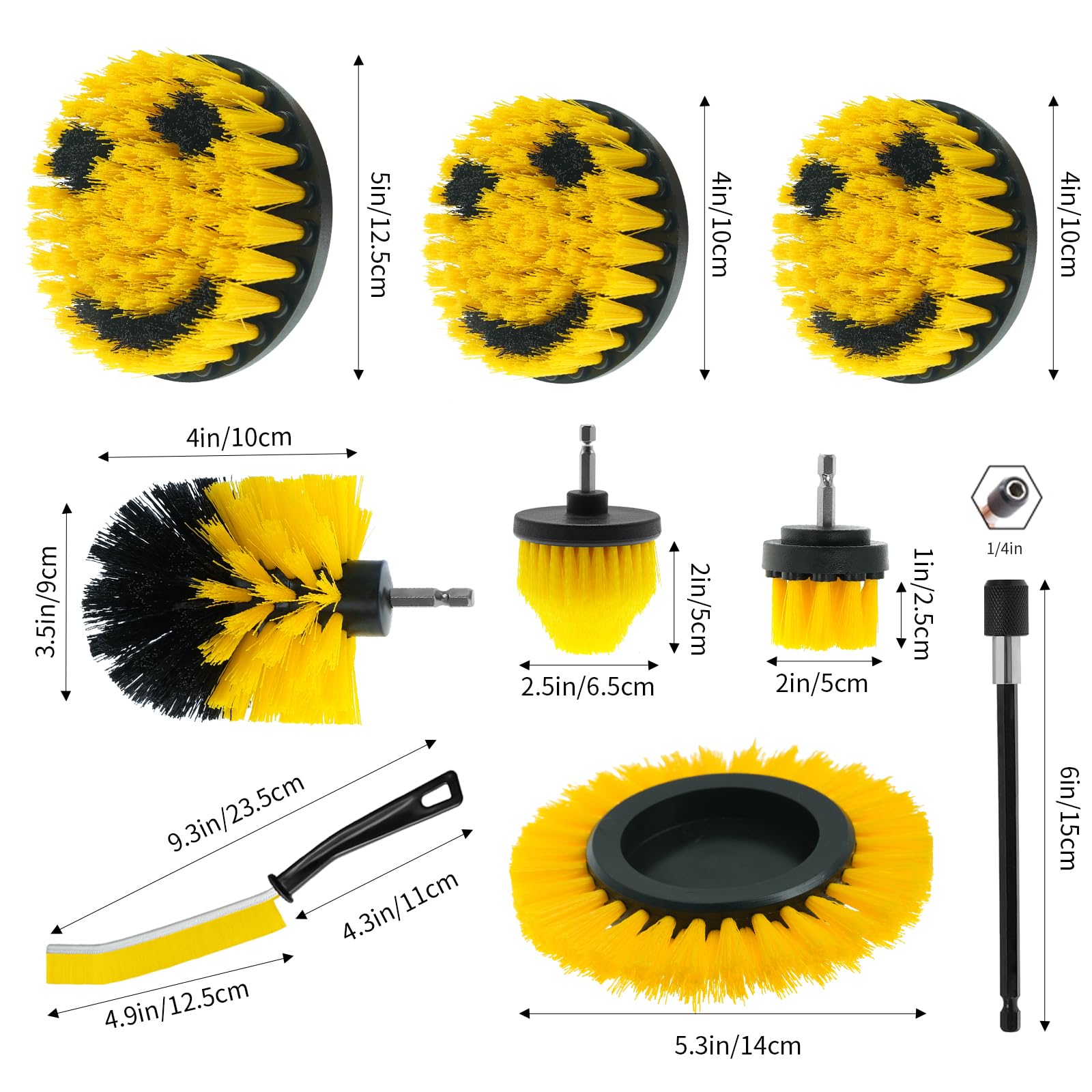 10 Pcs Drill Brush Attachment Set (10 Count)