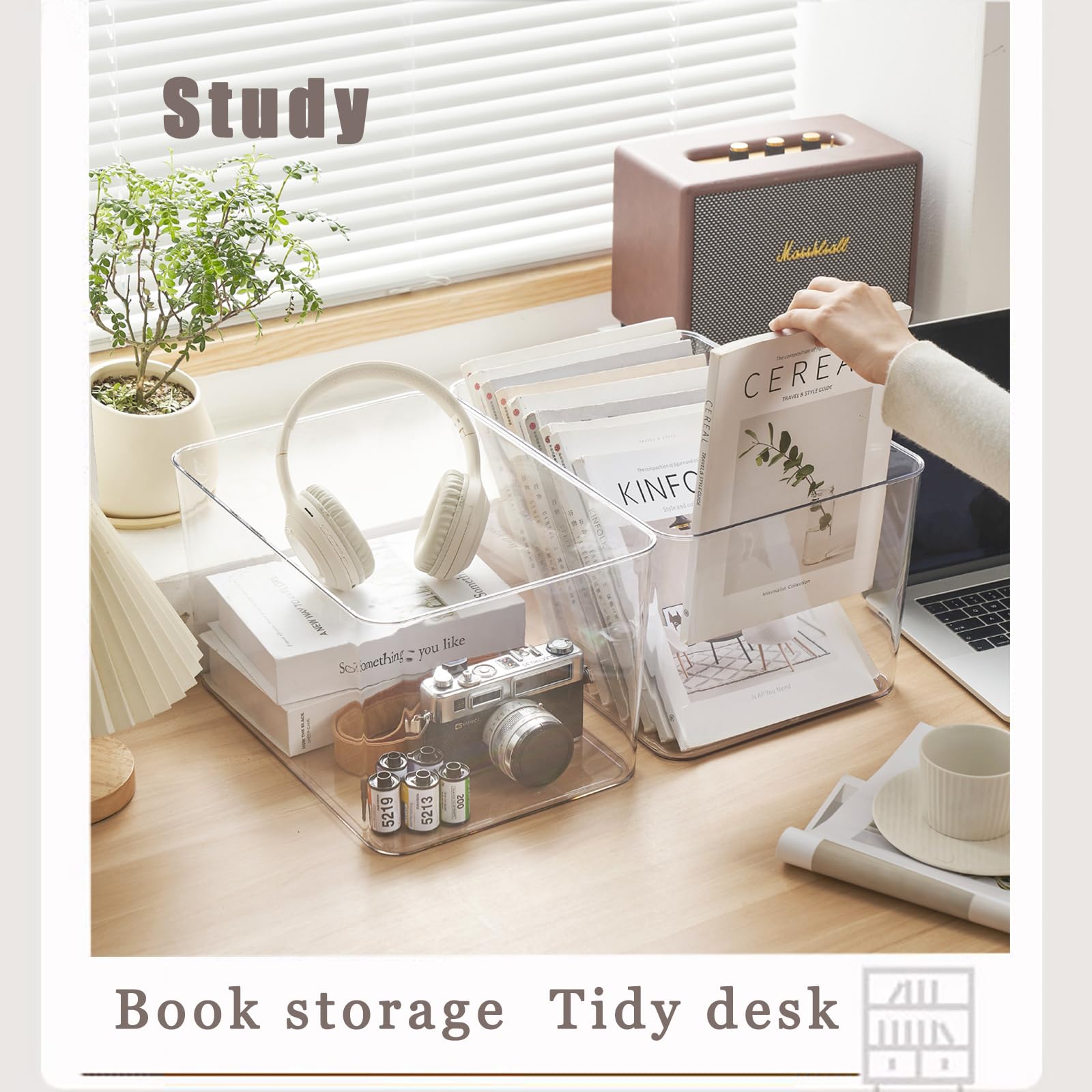 Clear plastic storage bins with LIDS (4 Count)