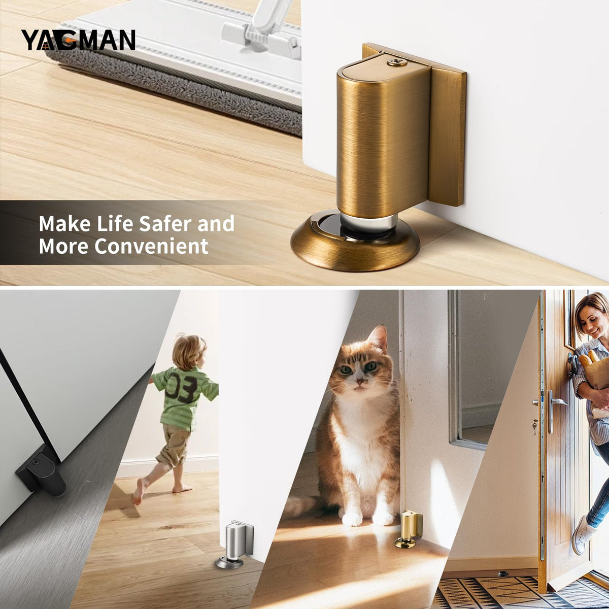 2 Pack Magnetic Door Stopper Floor Mount (2 Count)