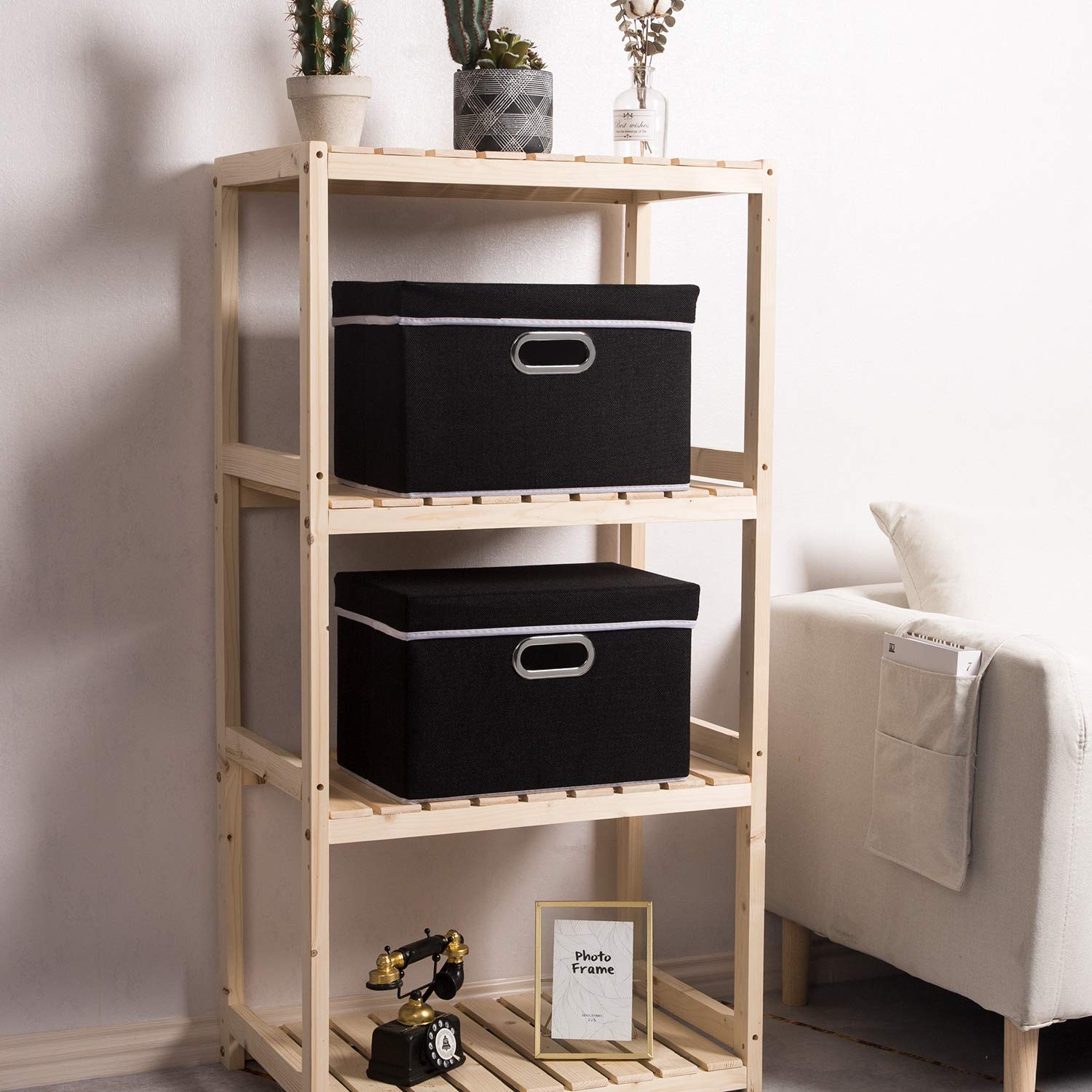 Foldable Storage Box with Lid [3 (3 Count)