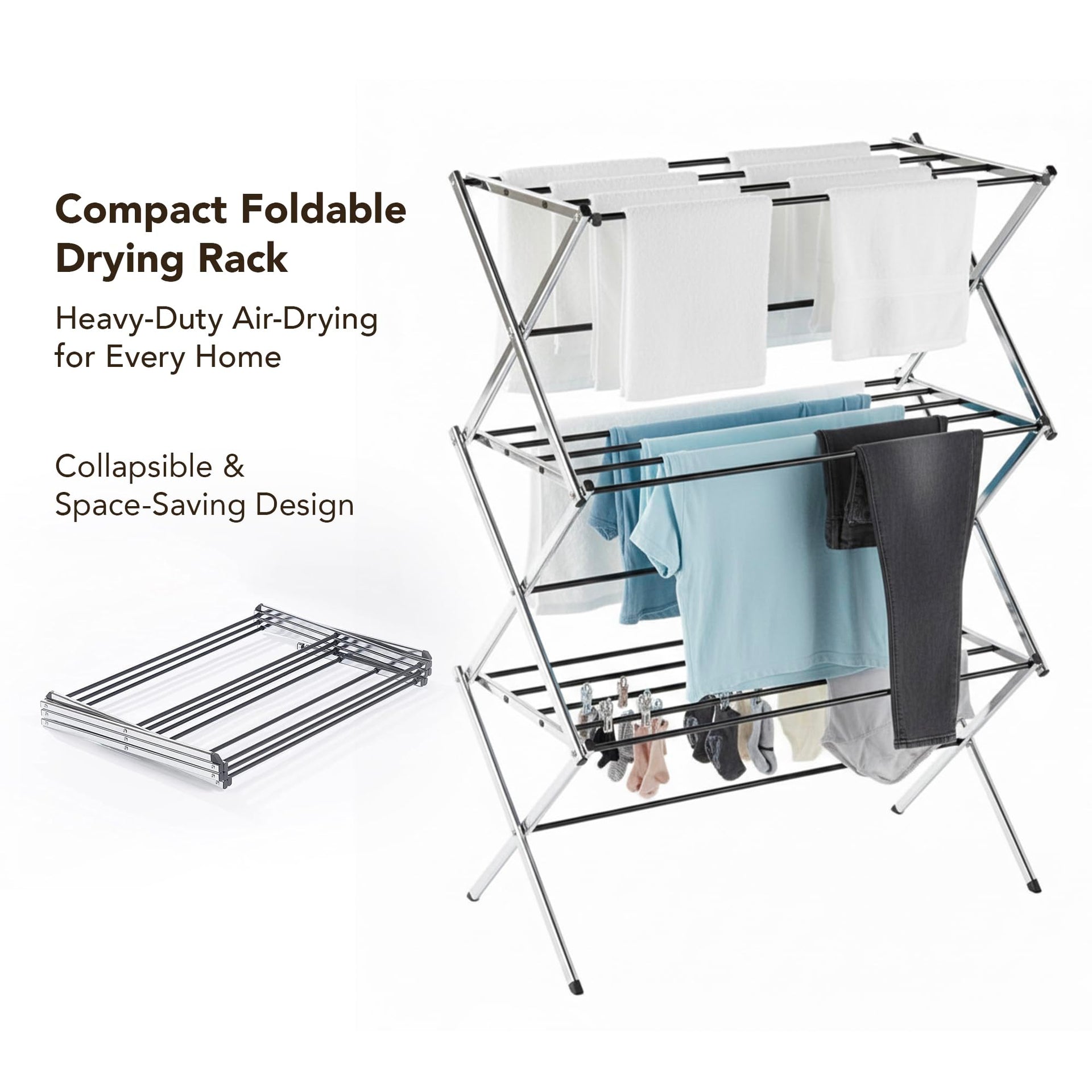 Portable Collapsible Clothing Dryer Rack