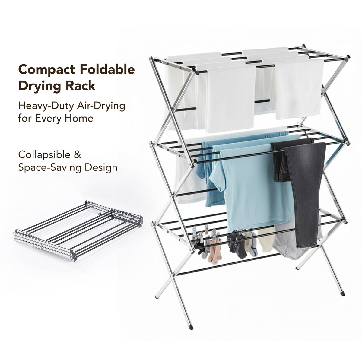 Portable Collapsible Clothing Dryer Rack