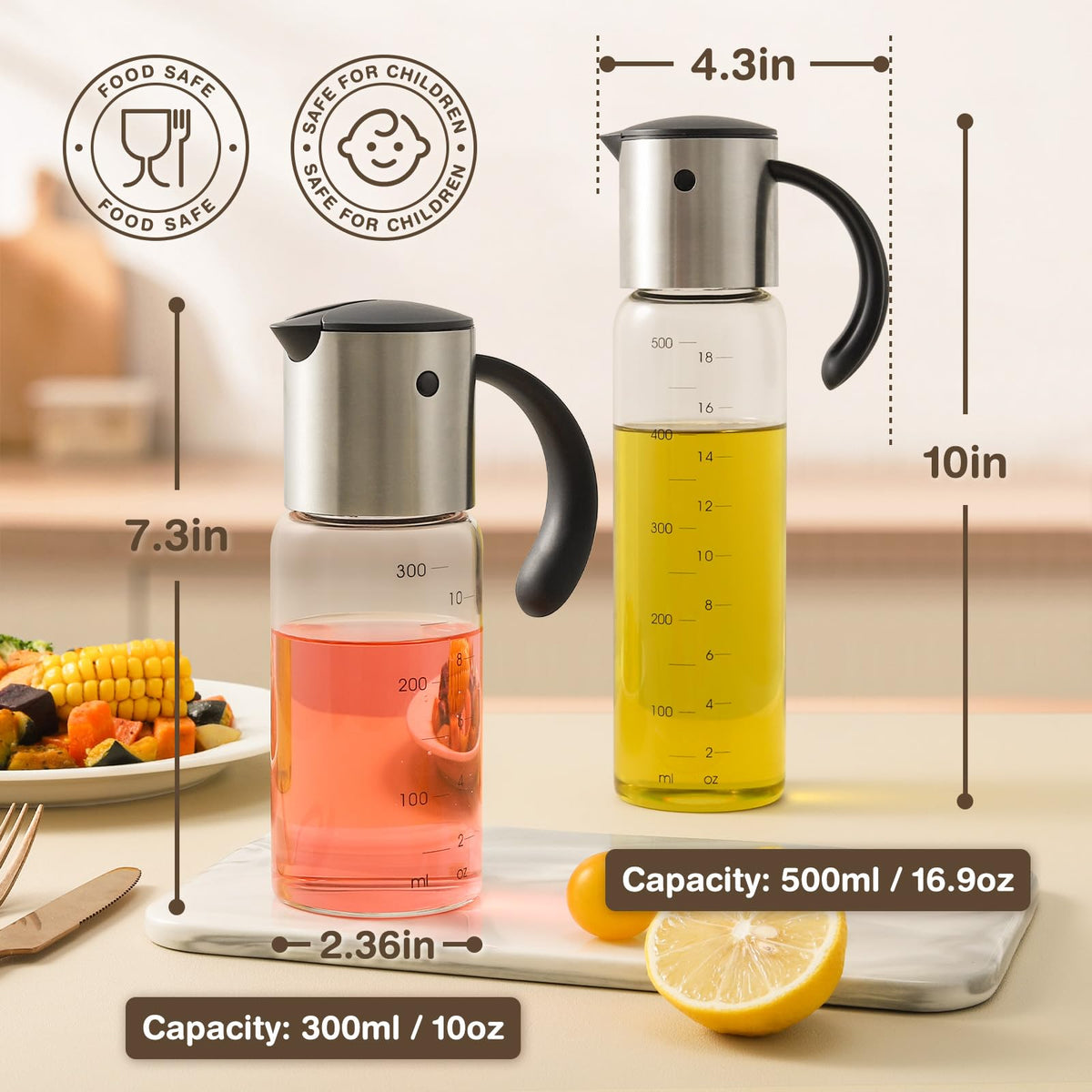 Large Olive Oil Dispenser Bottle Kitchen (2 Count)