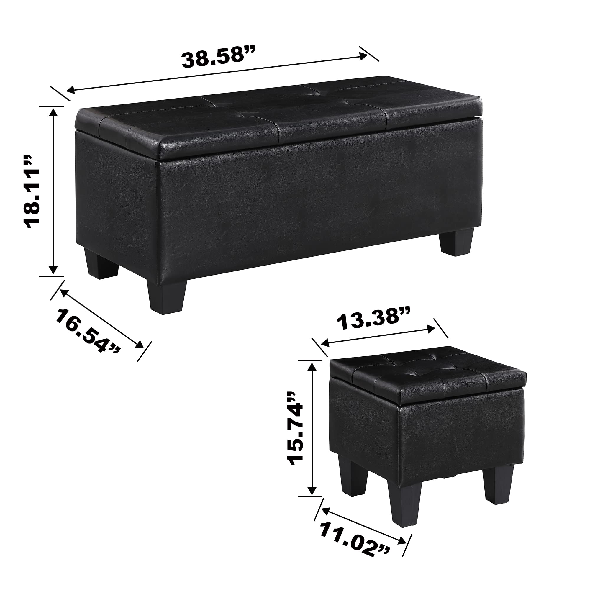 Storage Ottoman Set of 3 (3 Count)