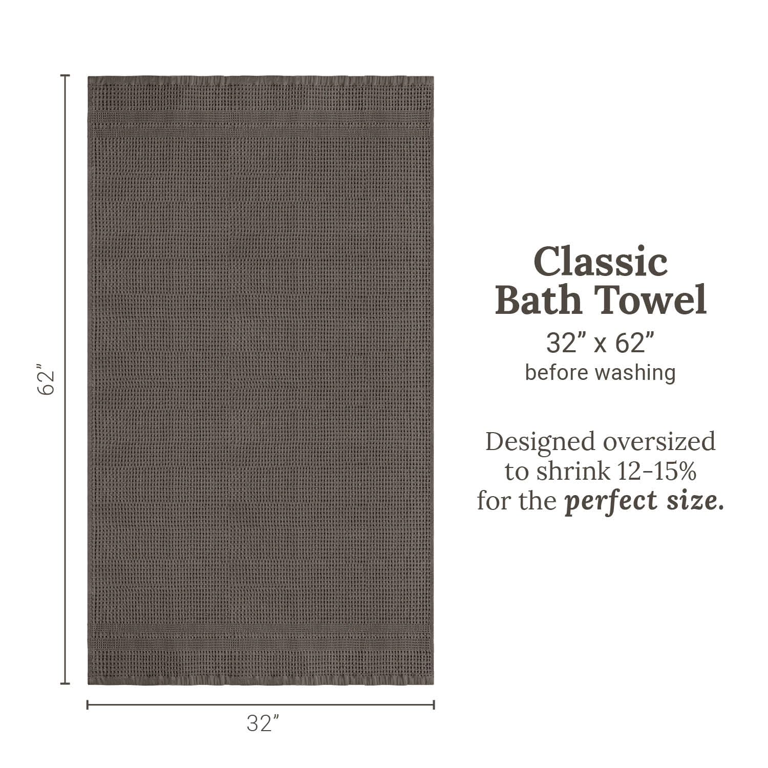 Waffle Towels for Bathroom (2 Count)