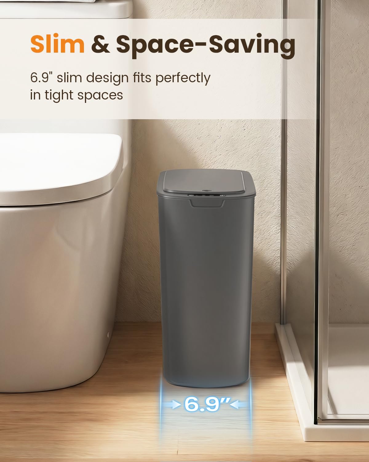 5 Gallon Automatic Bathroom Trash Can with Lid