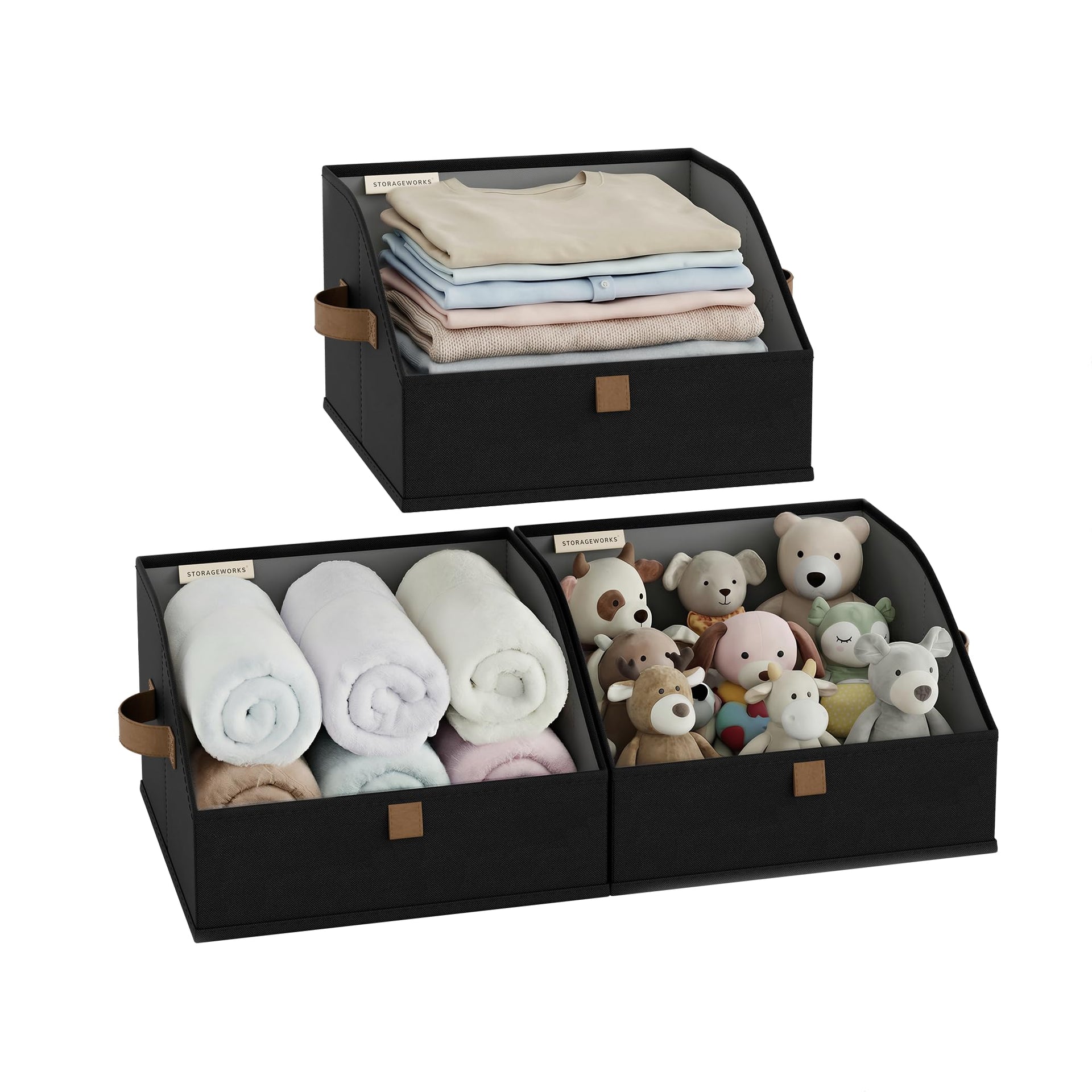 Closet Storage Bins Trapezoid (3 Count)