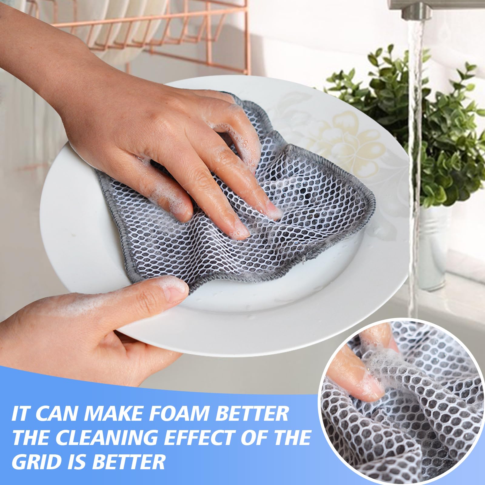 Dish Cloths for Washing Dishes with Scrub Side (18 Count)