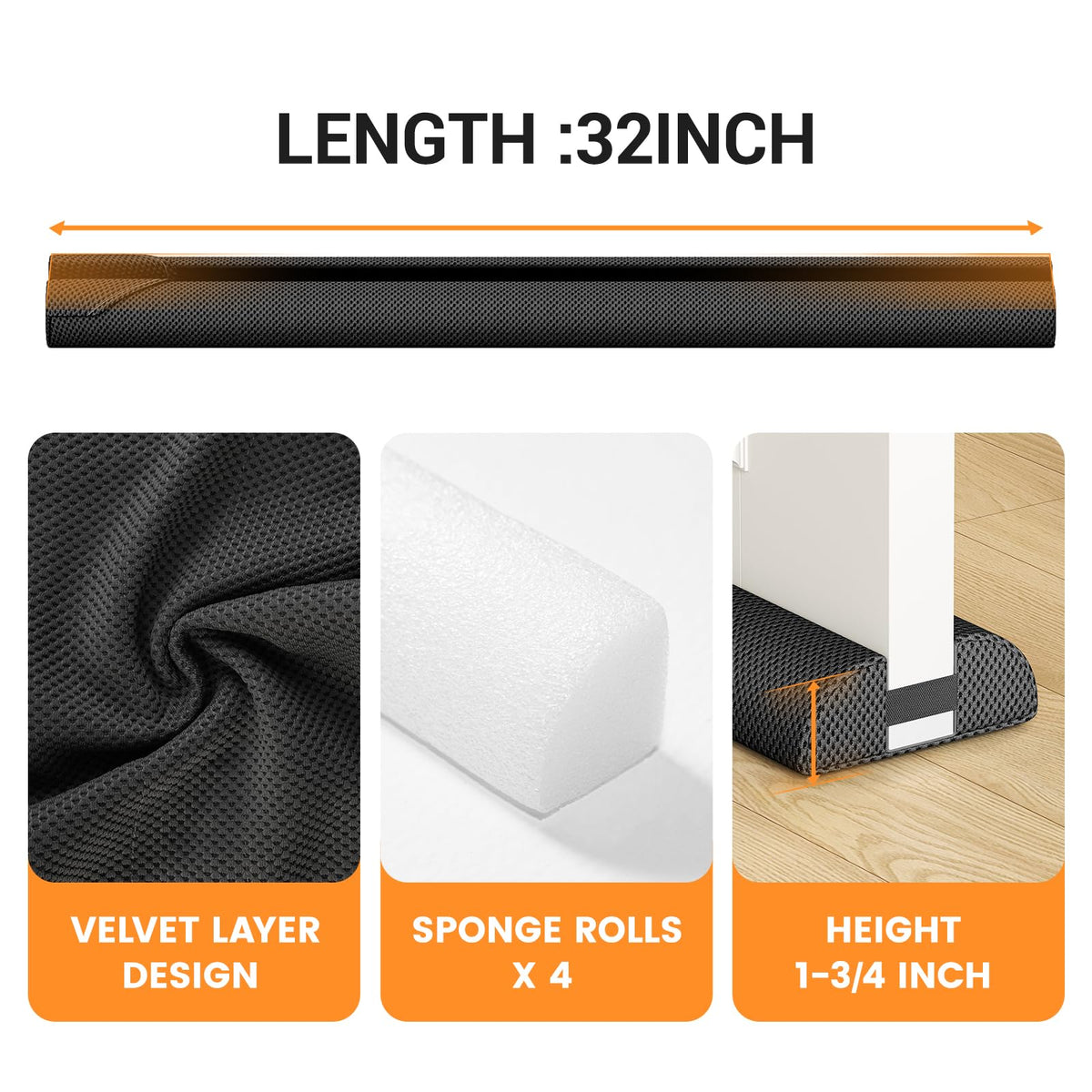 Draft Stopper for Bottom of Door 32"