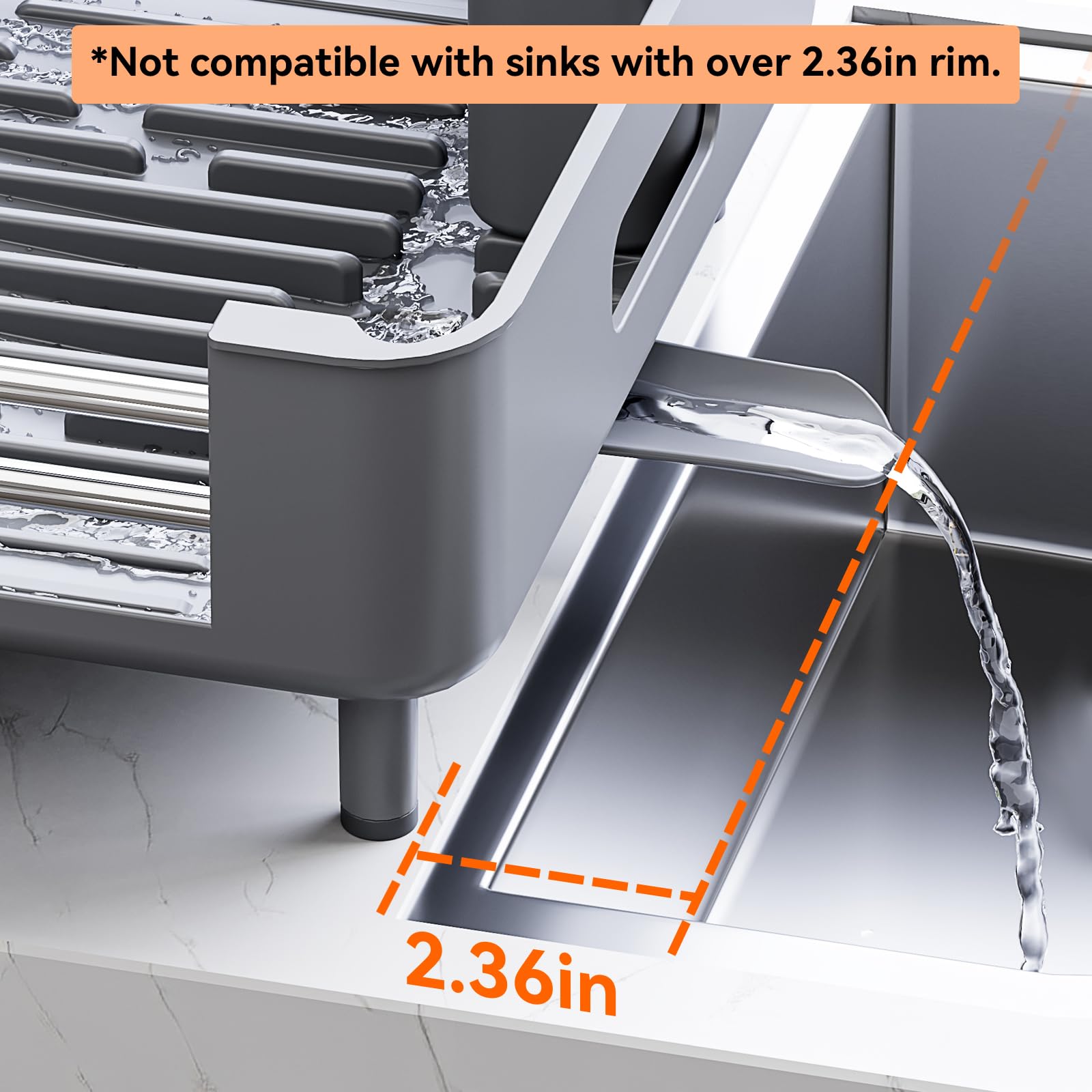 Extendable Stainless Dish Drying Rack for Kitchen Counter