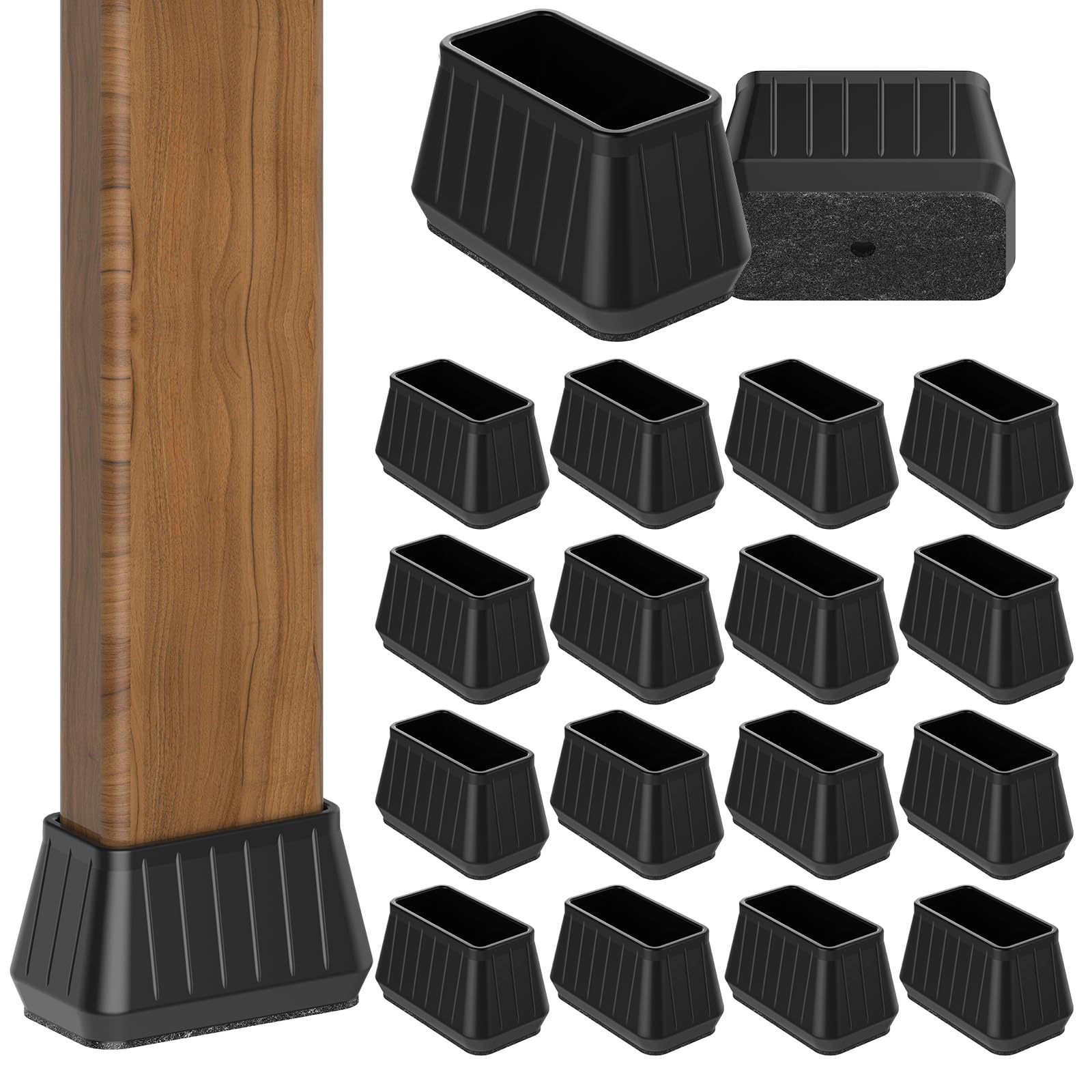 24PCS Rectangular Chair Leg Floor Protectors for Hardwood Floors (24 Count)