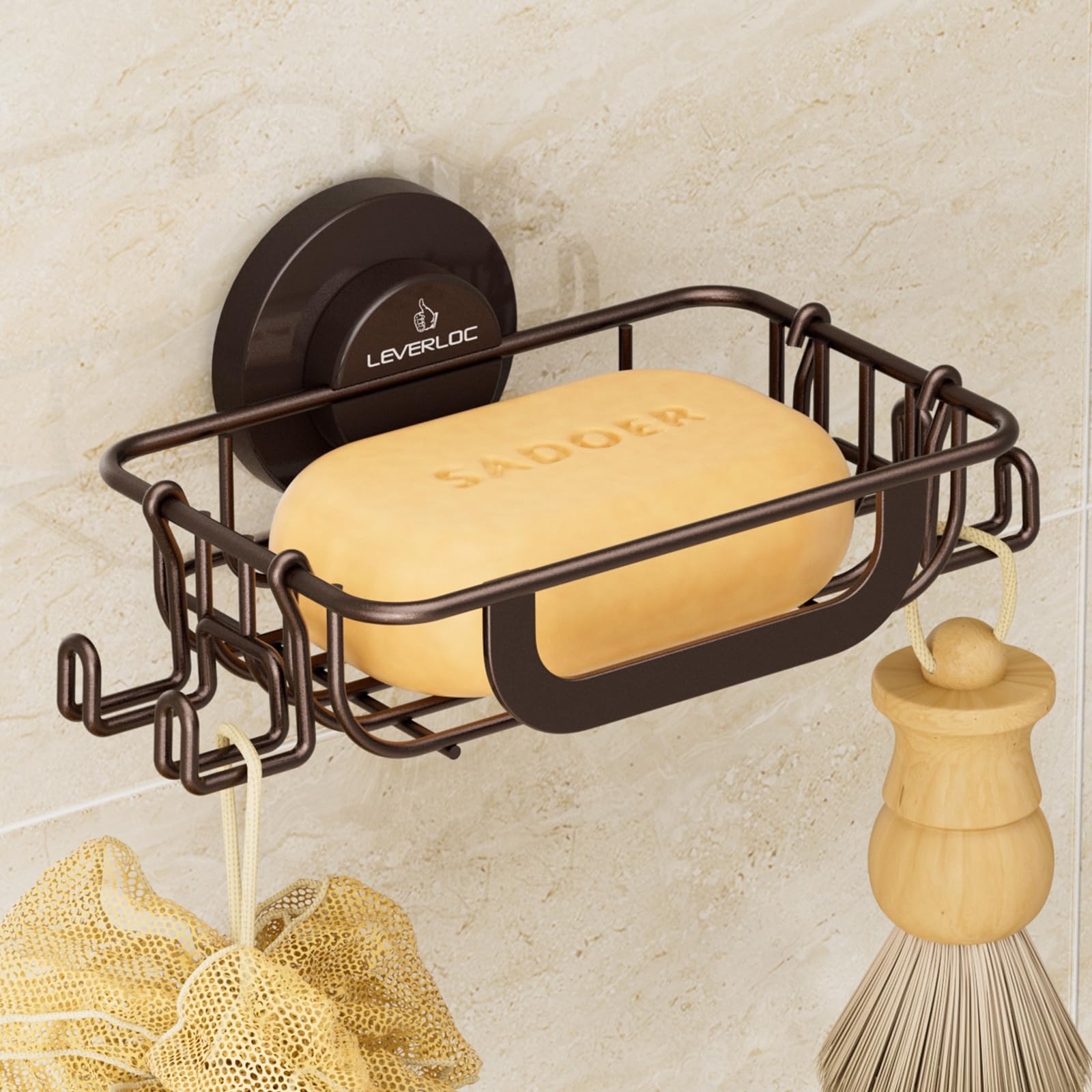 Bar Soap Holder with Hooks