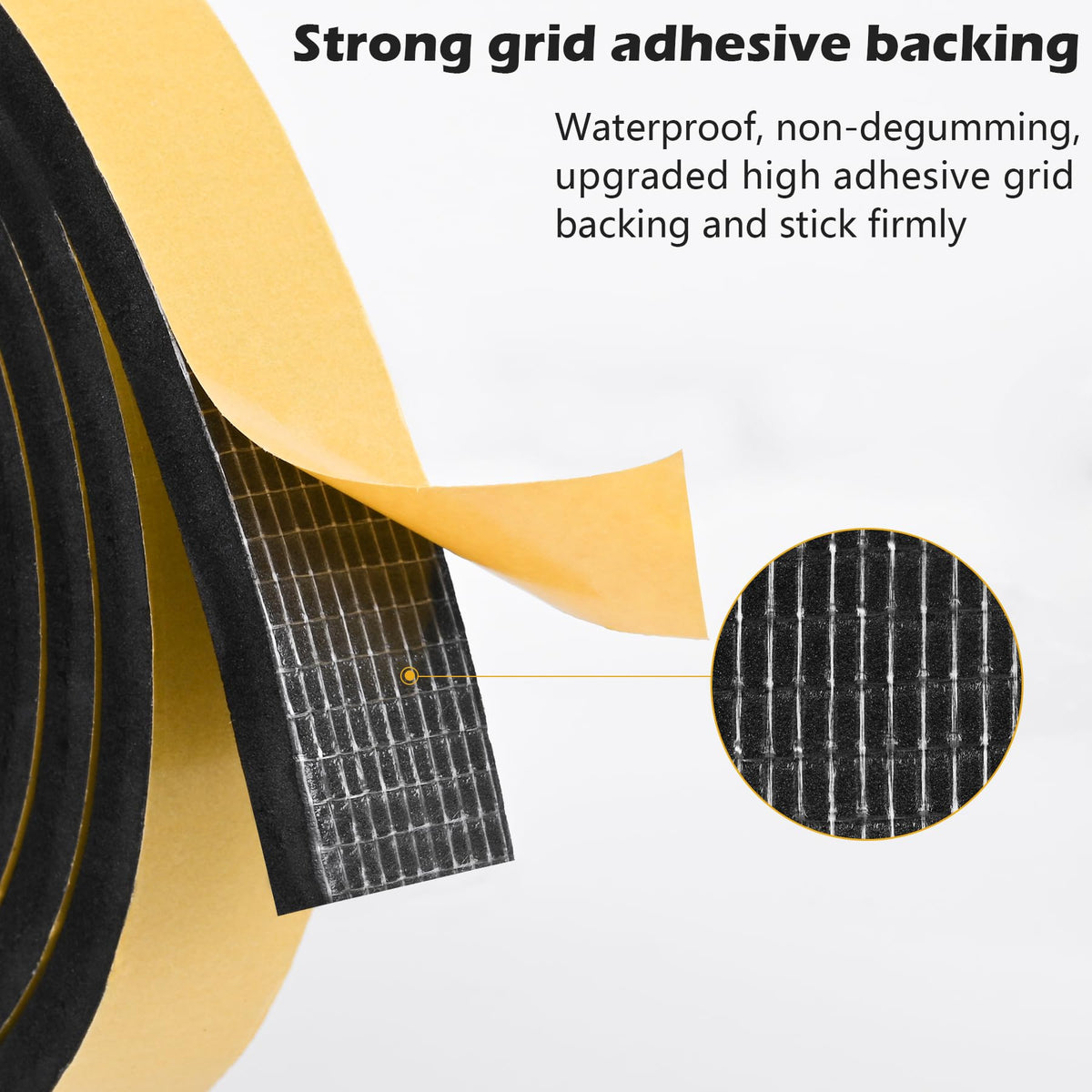 Black Door Window Weather Stripping Self Adhesive Foam Tape High Density Foam Sealing Strip Window Insulation Weatherproof Gasket Tape 1" Wide X 1 (33 Foot)