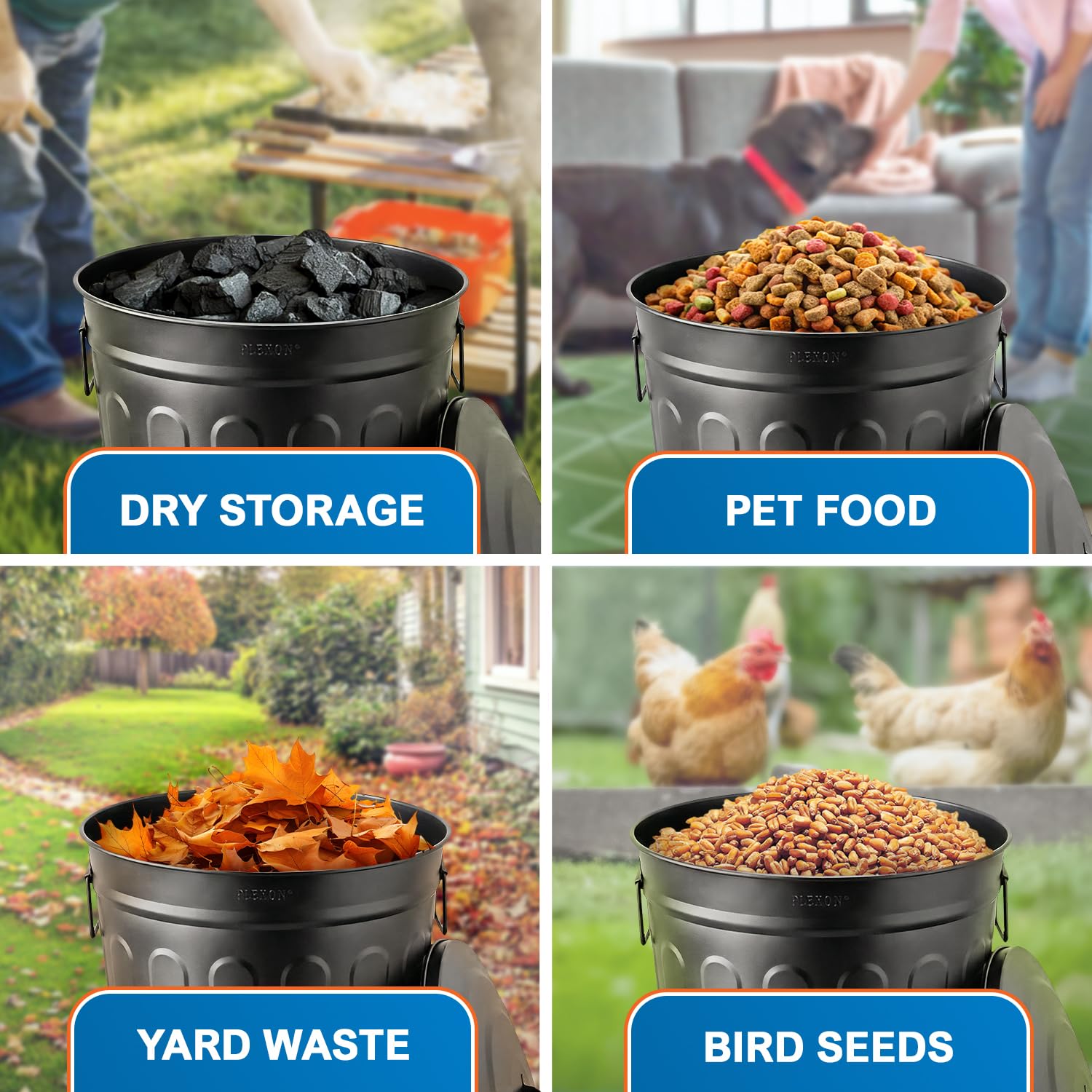 Metal Trash Can with Lid 13 Gallon