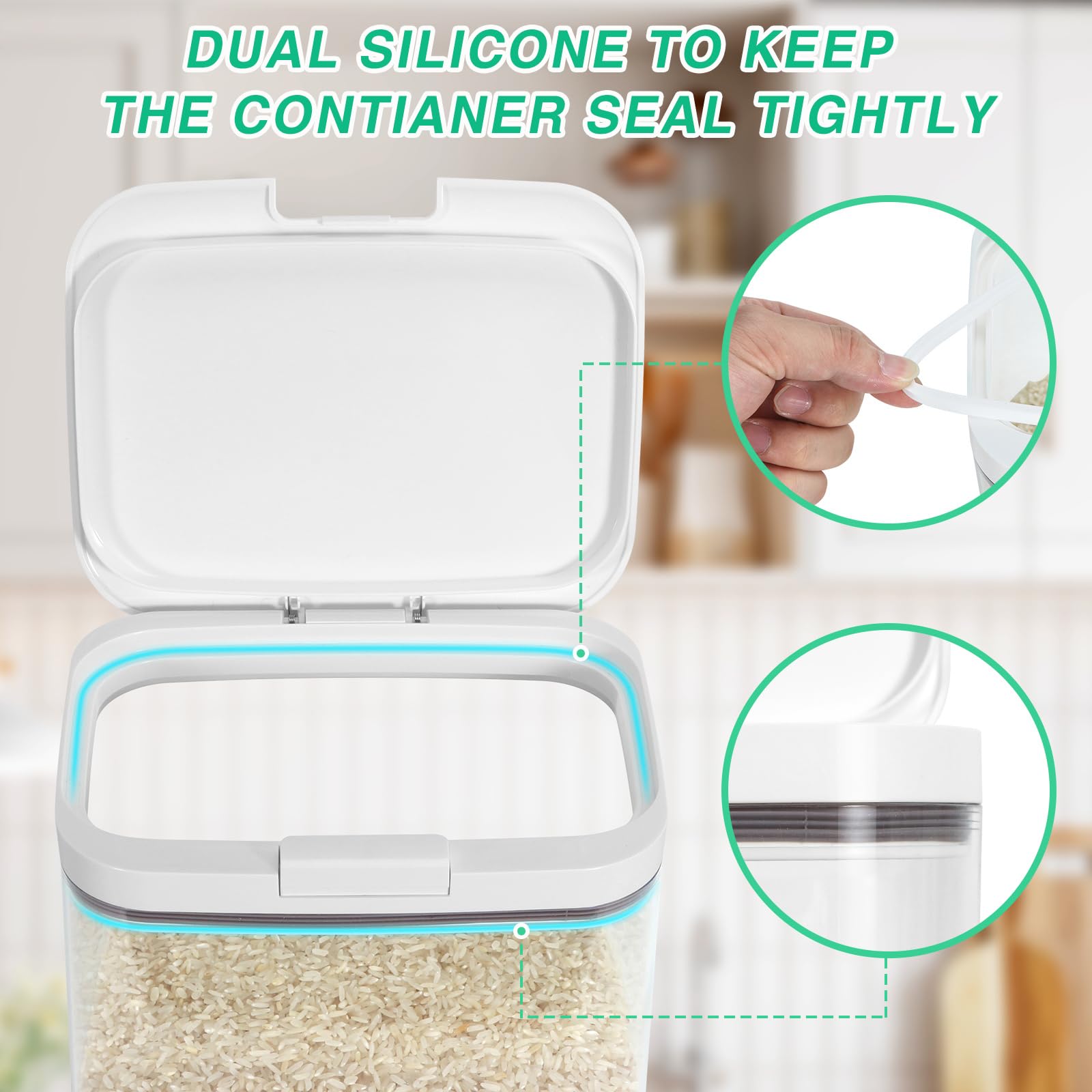 2 Pack Flour Sugar Storage Containers with Pop (2 Count)