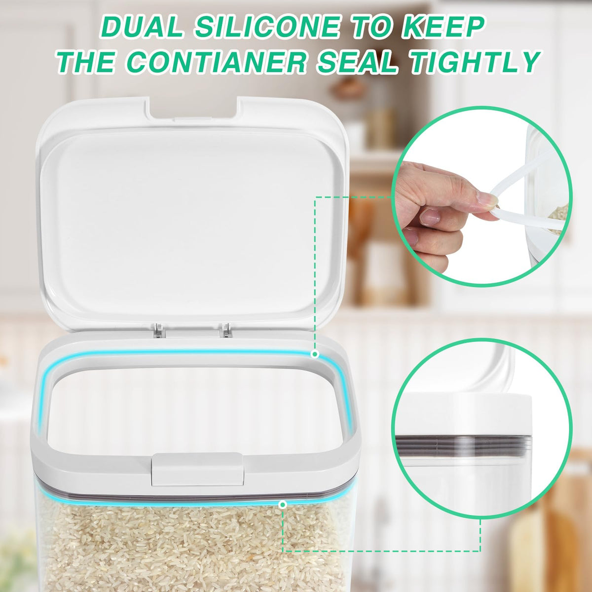 4.75 Qt Rice Flour Container Dog Food Storage Holder with Flip
