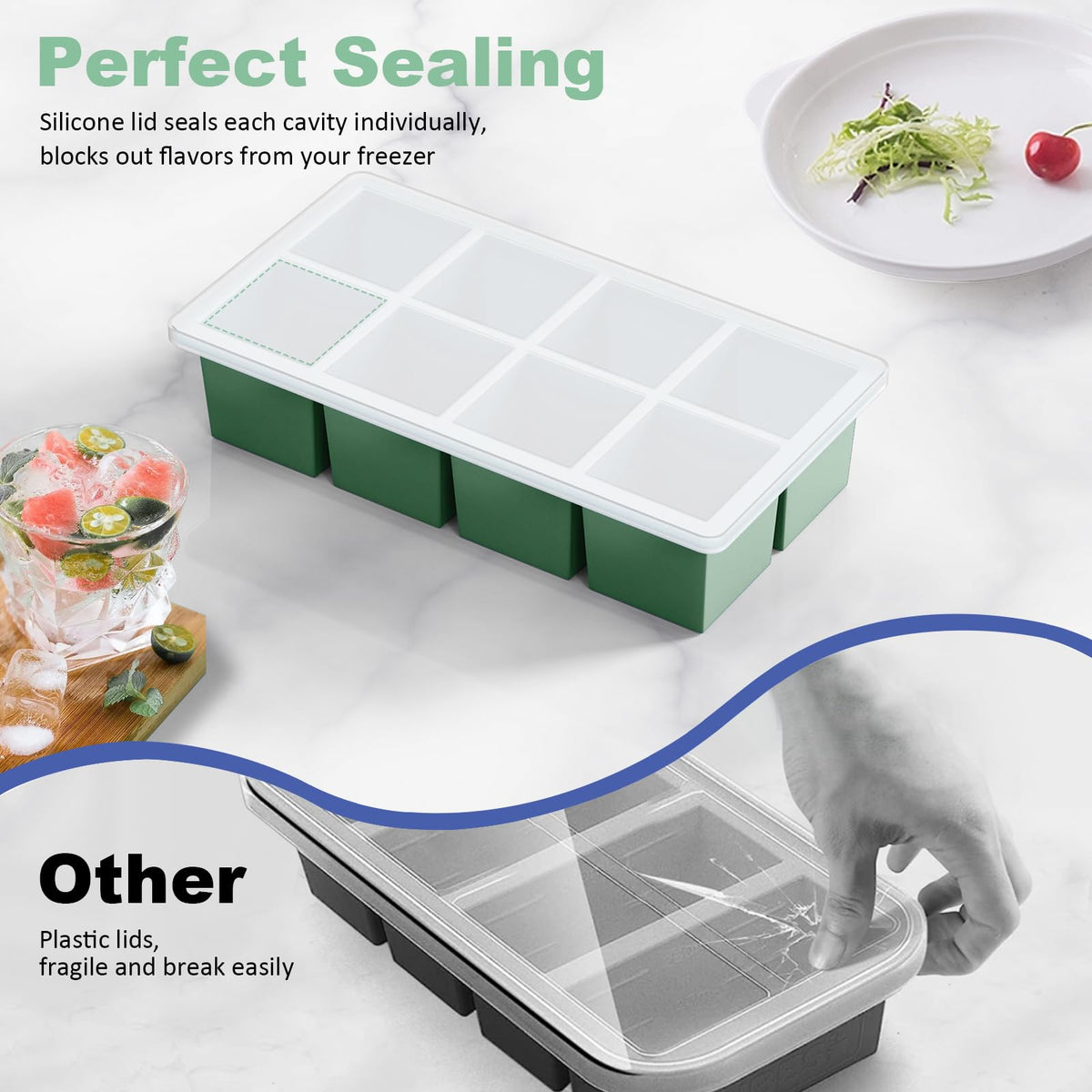 Large Ice Cube Trays for Whiskey
