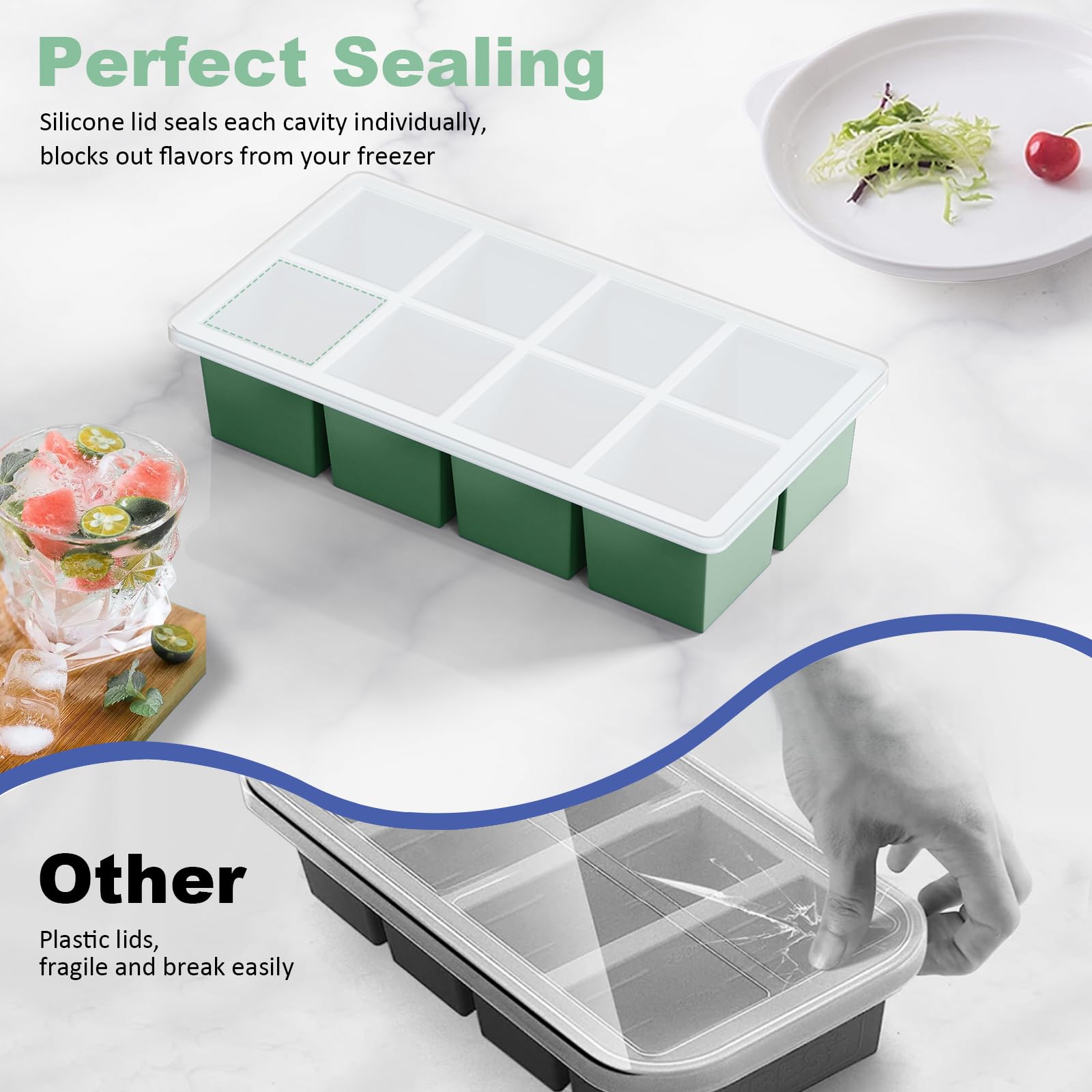 Large Ice Cube Trays for Whiskey